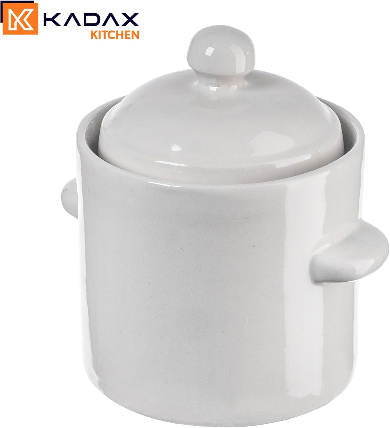 Steinzeugtopf mit Deckel, Creme, 1.8l