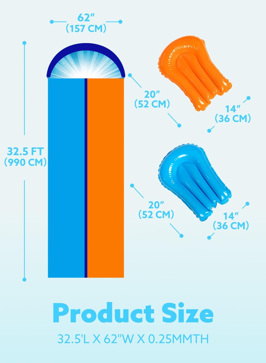 Doppel-Wasserrutsche mit Sprinkler, 990.6cm