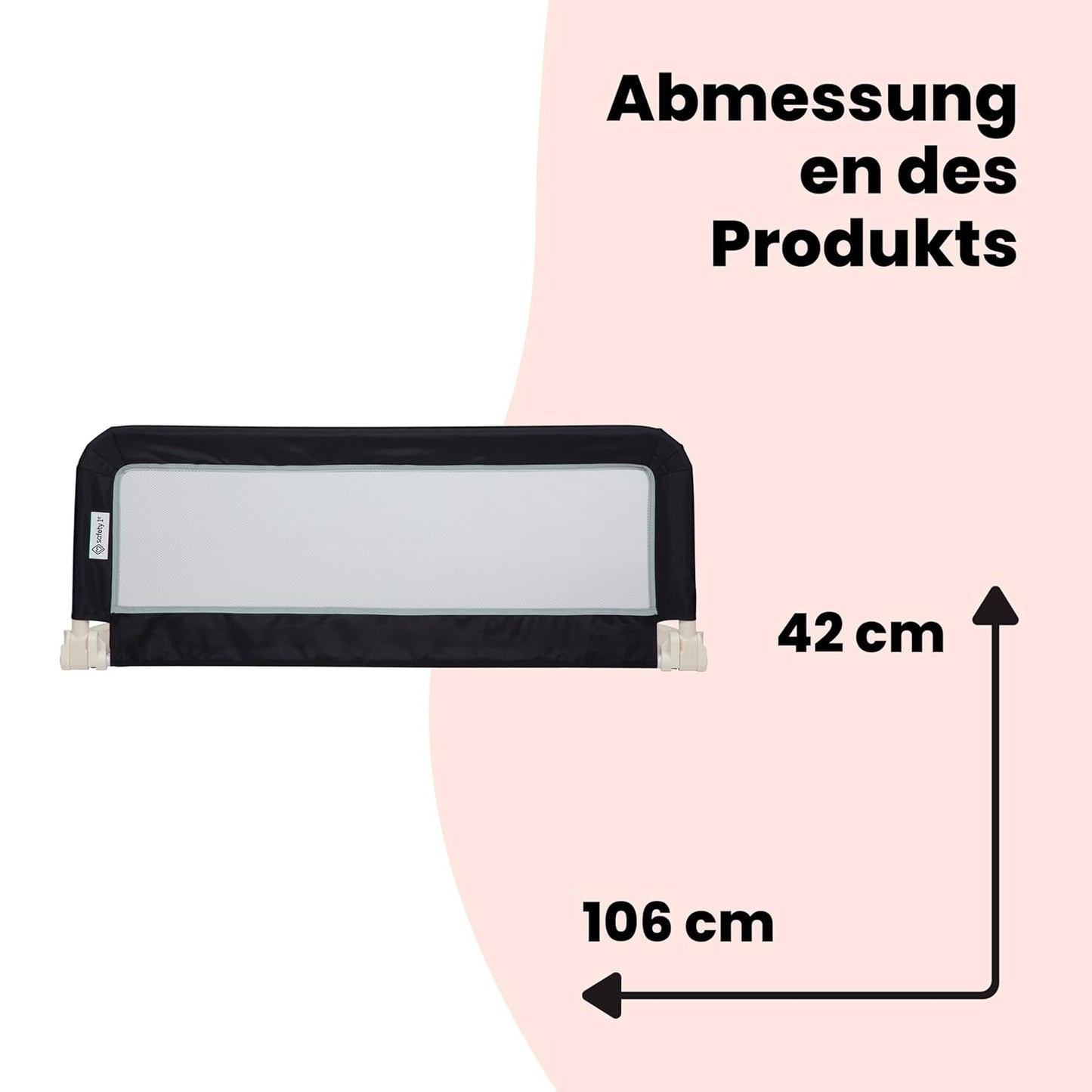 Zusammenklappbares Bettgitter, Dunkelgrau| Portable| Bed Rail