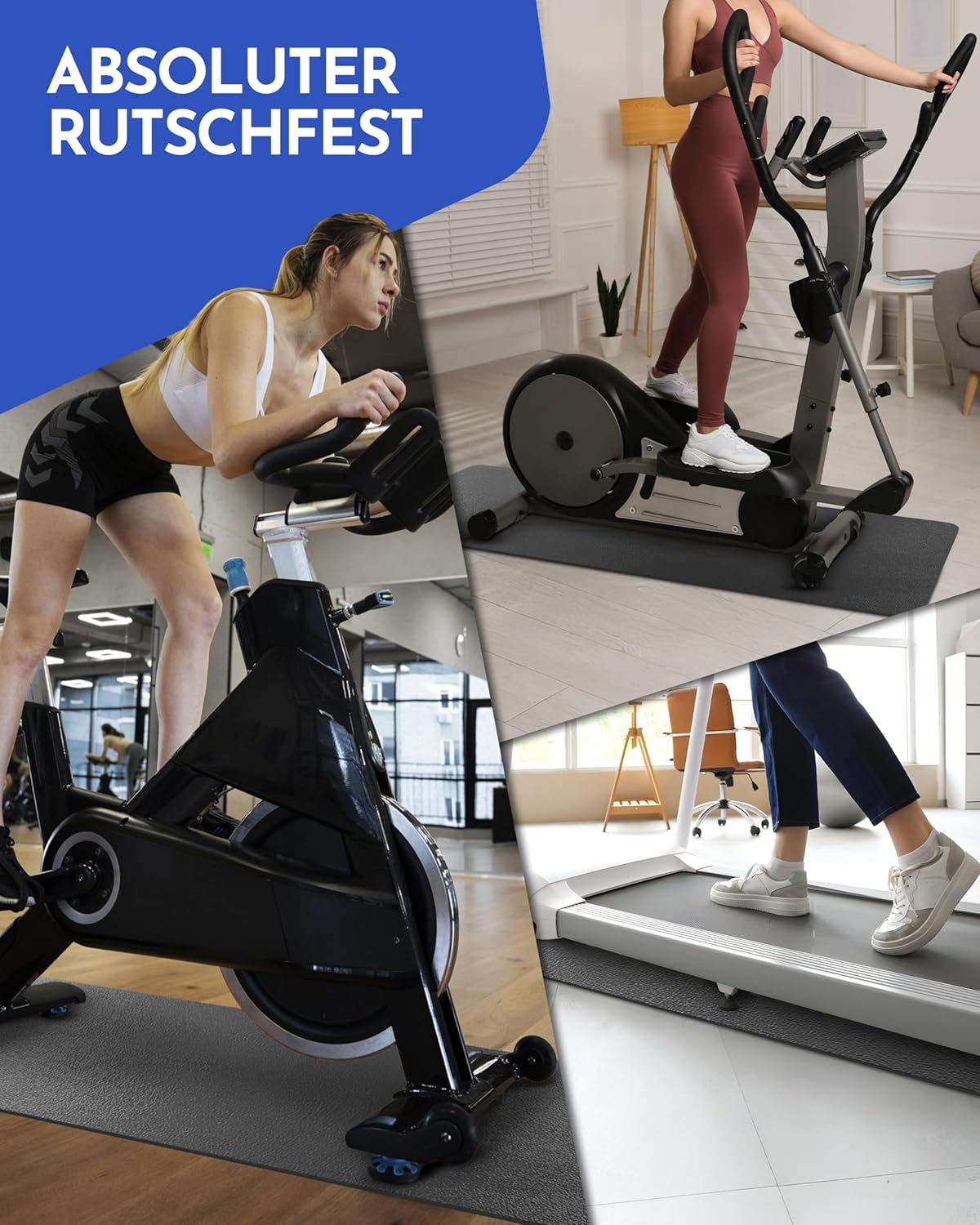 Bodenschutzmatte für Fitnessgeräte, 120 x 60 cm