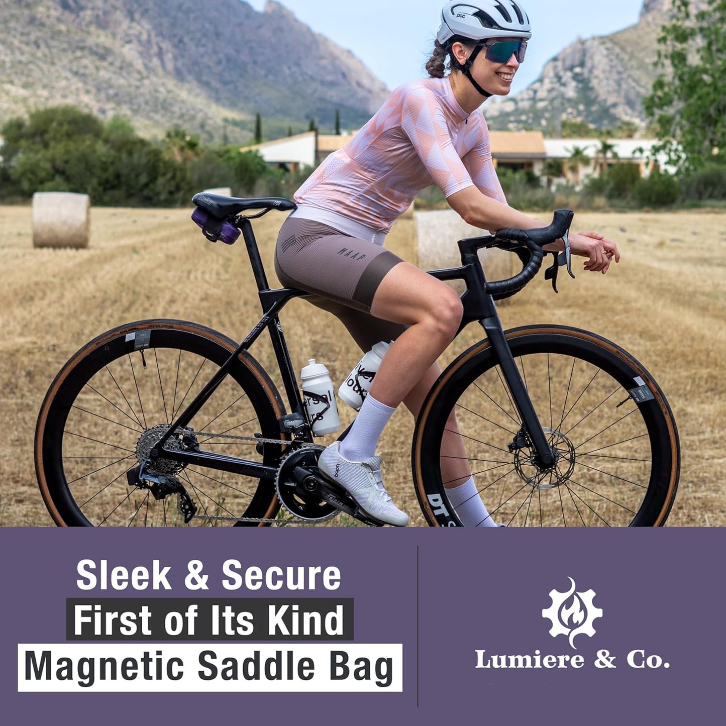 Magnetische Velosatteltasche 0,69 l, Lila L