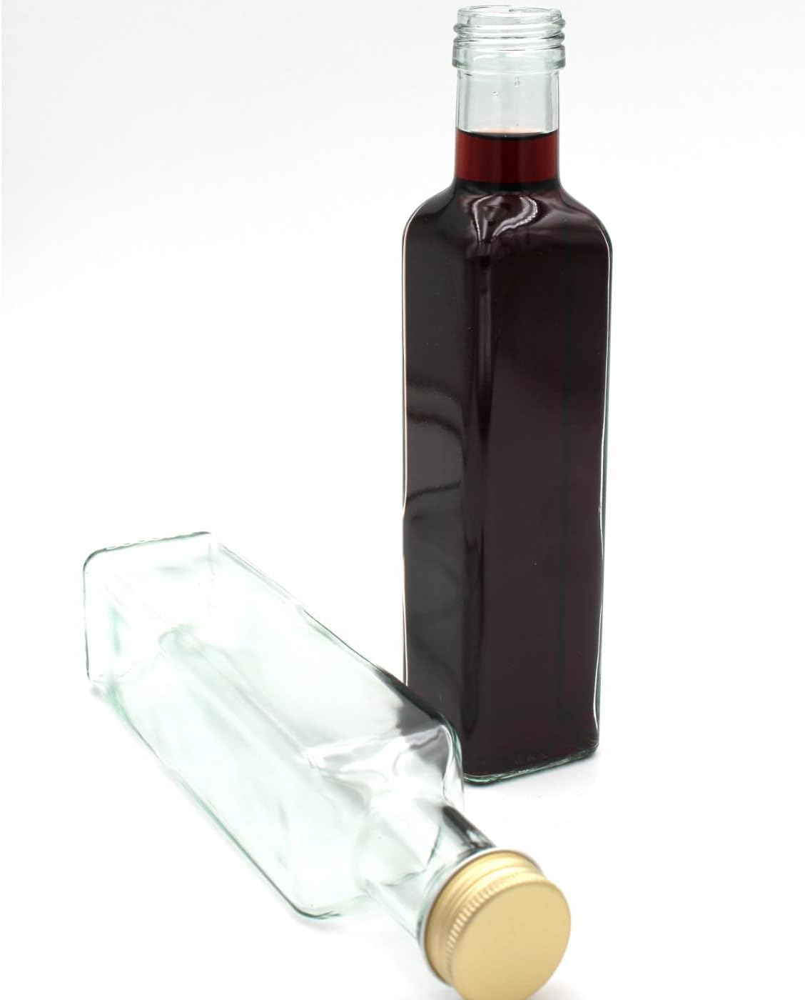10-teiliges Glasflaschen-Set mit Schraubverschluss, Transparent/Gold 10 Stück
