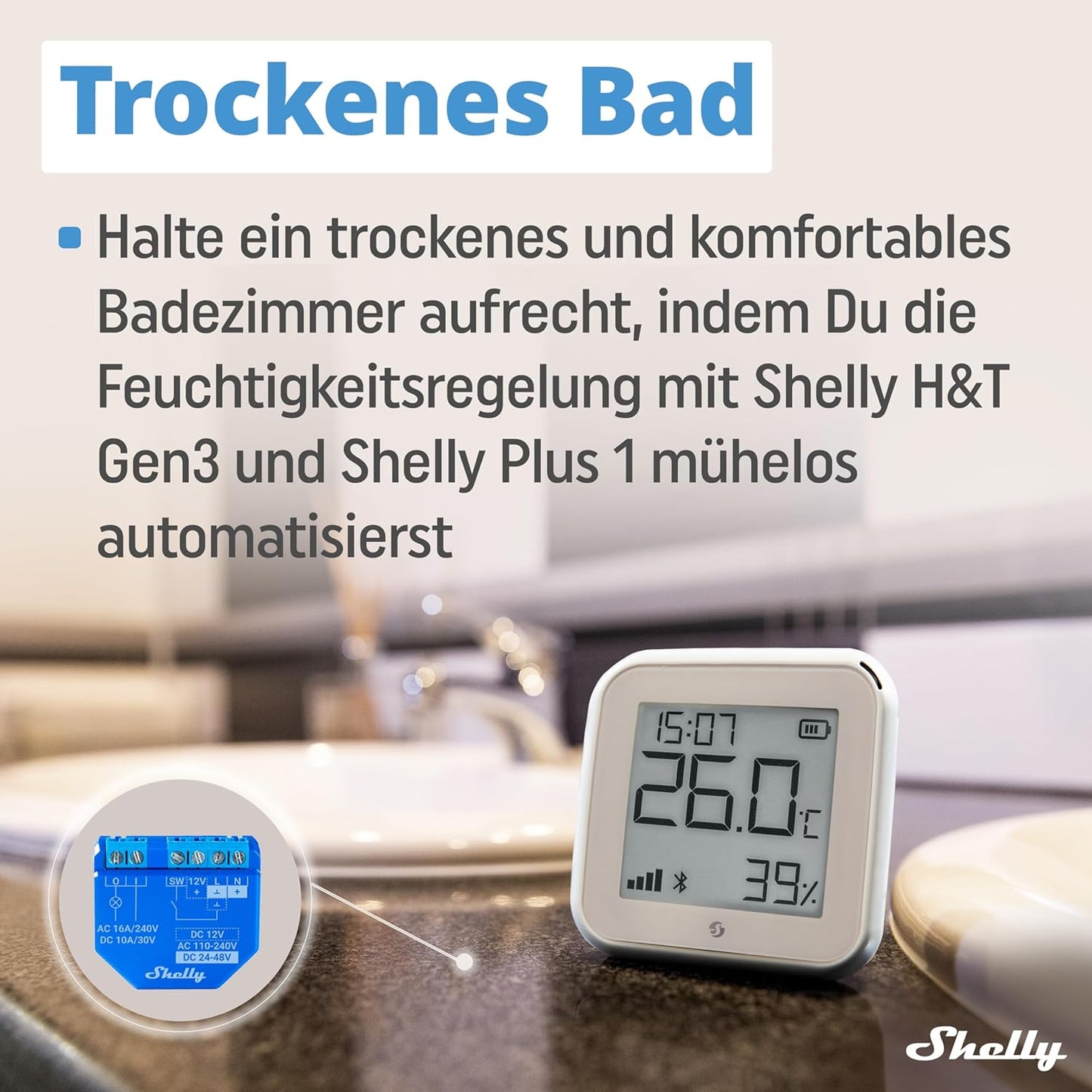 WLAN-Temperatur- und Feuchtigkeitssensor Gen3, weiss