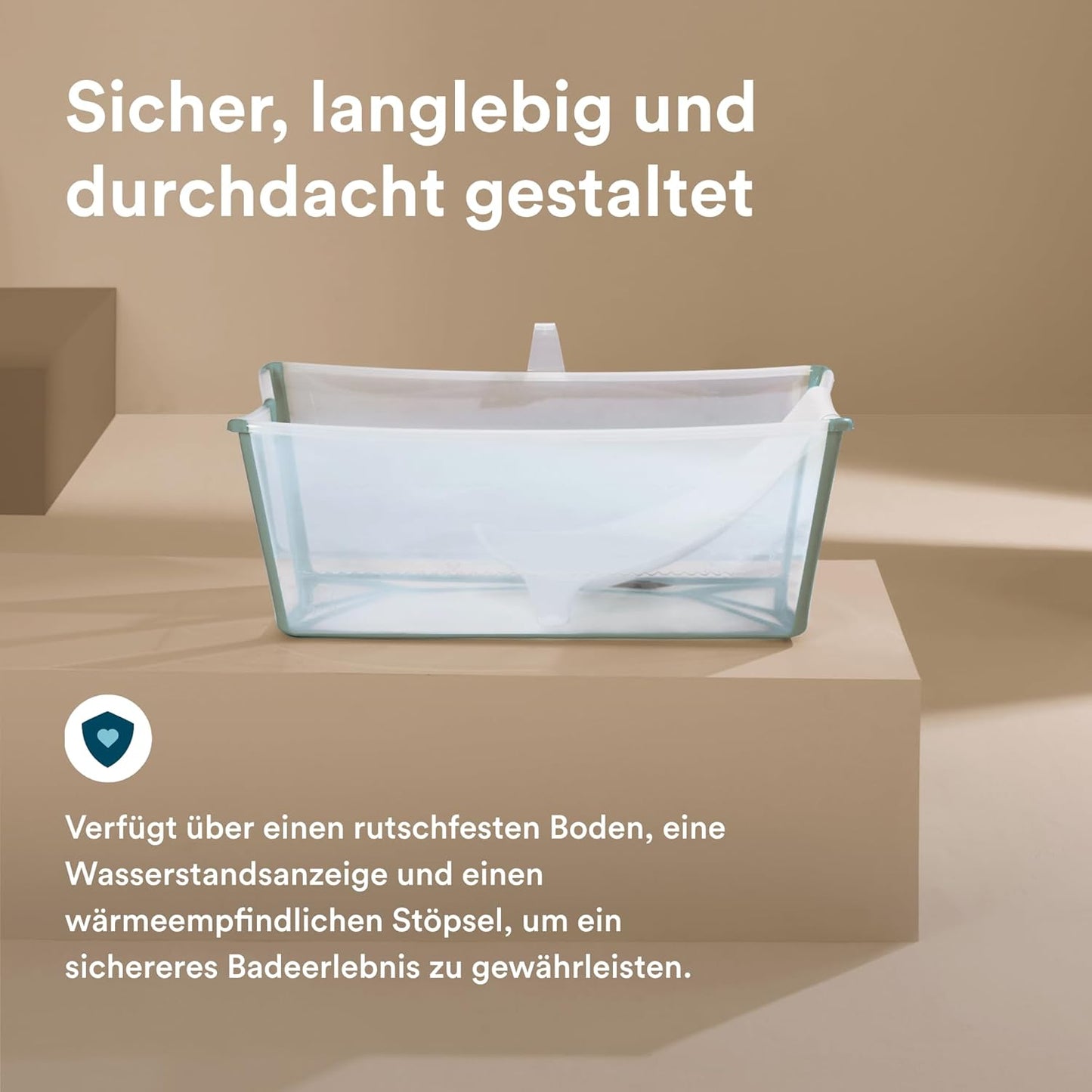 Flexi Bath mit Neugeborenenunterstützung, Regular - 64 x 24 x 34 (cm) Transparent Green