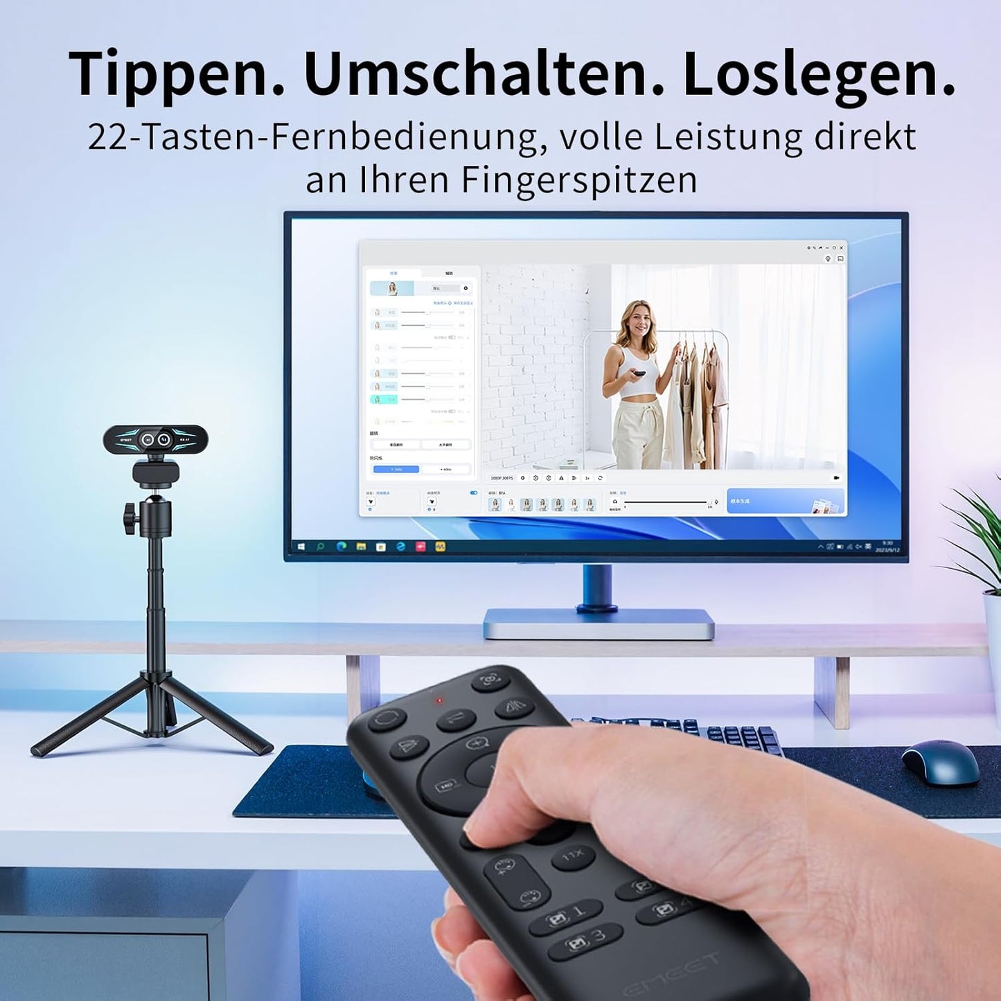 C60E Dual-Kamera-4K-Webcam für Streaming mit Hybrid-Zoom, C60E Dual