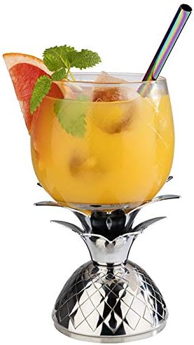 Ananas Cocktail Becher Set, Edelstahl Glas