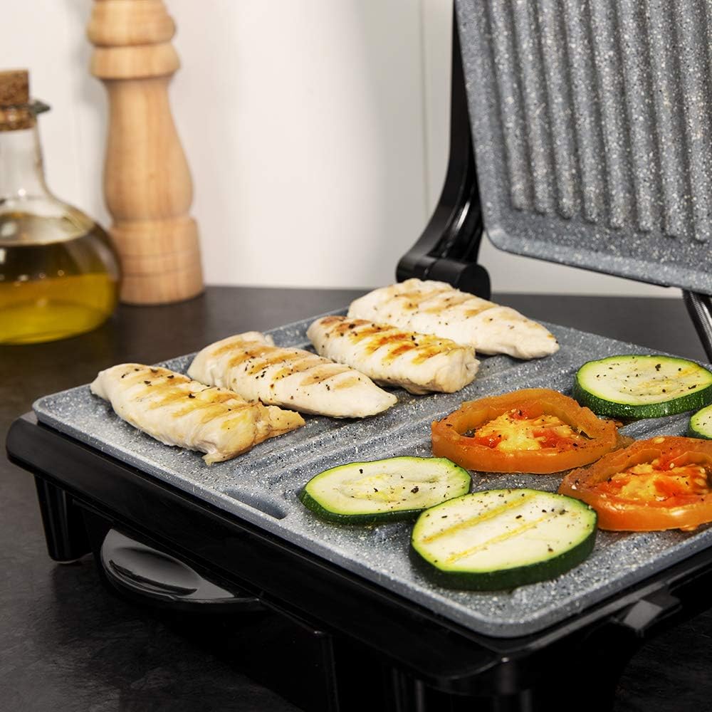 Elektrogrill Rock'nGrill 1500 mit Steinverkleidung, Inox ; 1500 W