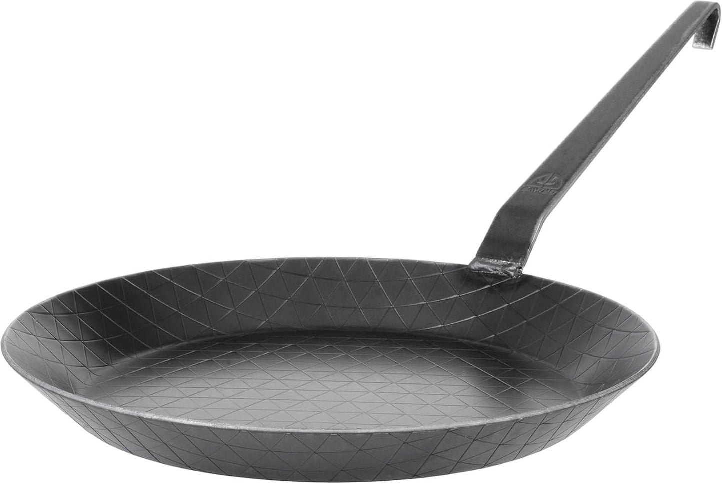 Eisenpfanne mit Wender, Ø 28 cm Geriffelte Stielpfanne