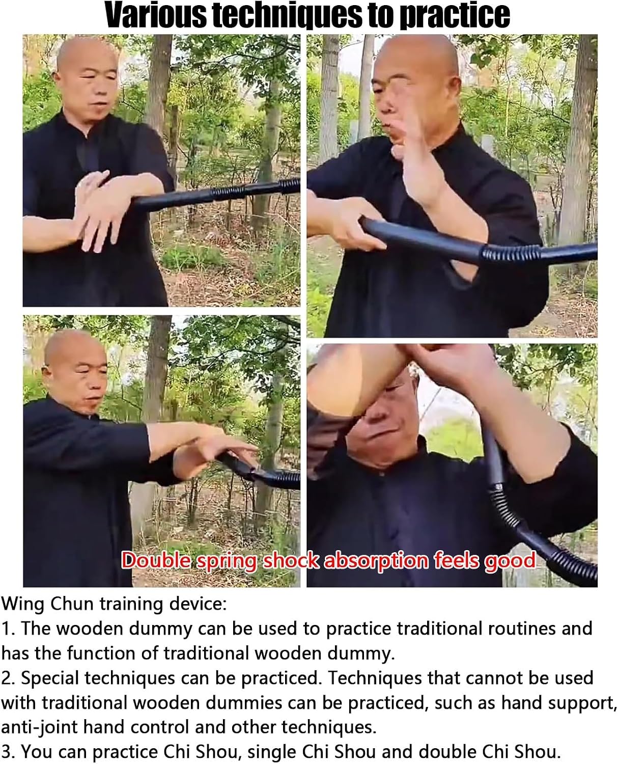 Wing Chun Trainingsdummy mit Federarm, 1 Spring Hand