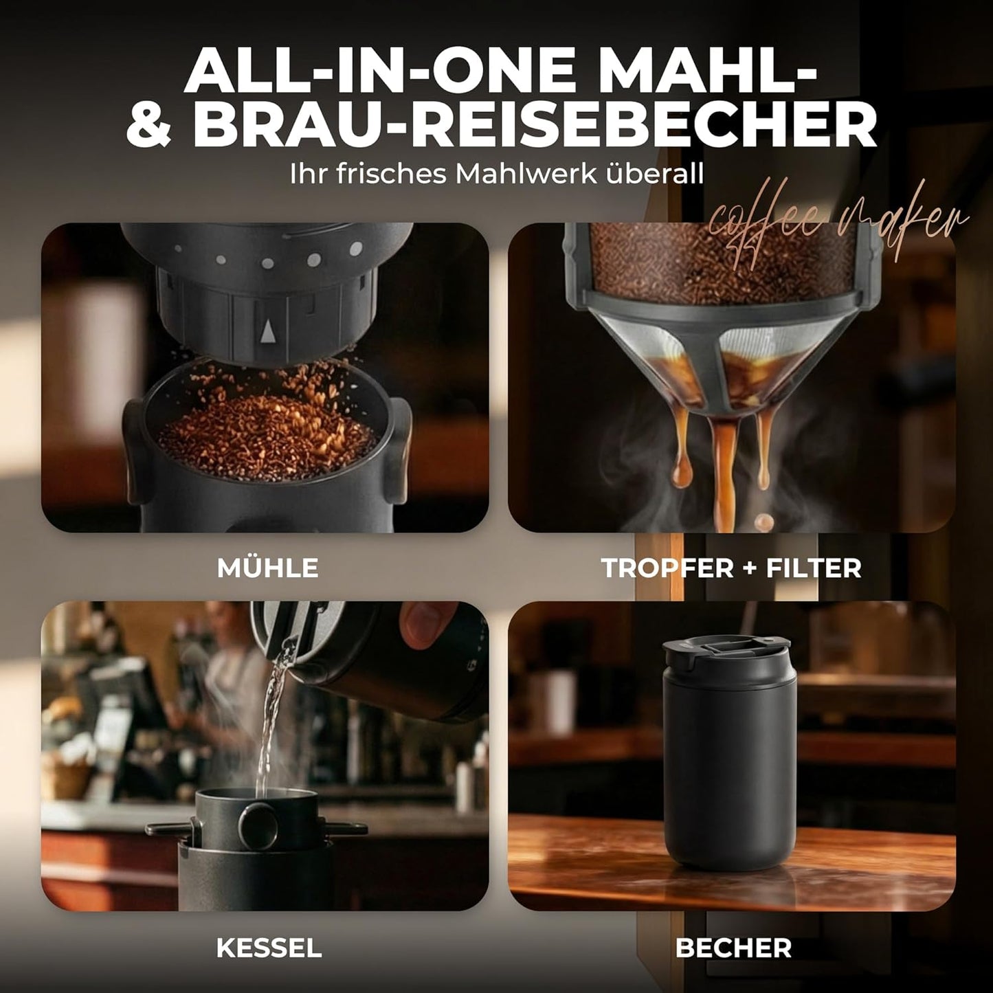 Elektrische Kaffeemühle, Schwarz