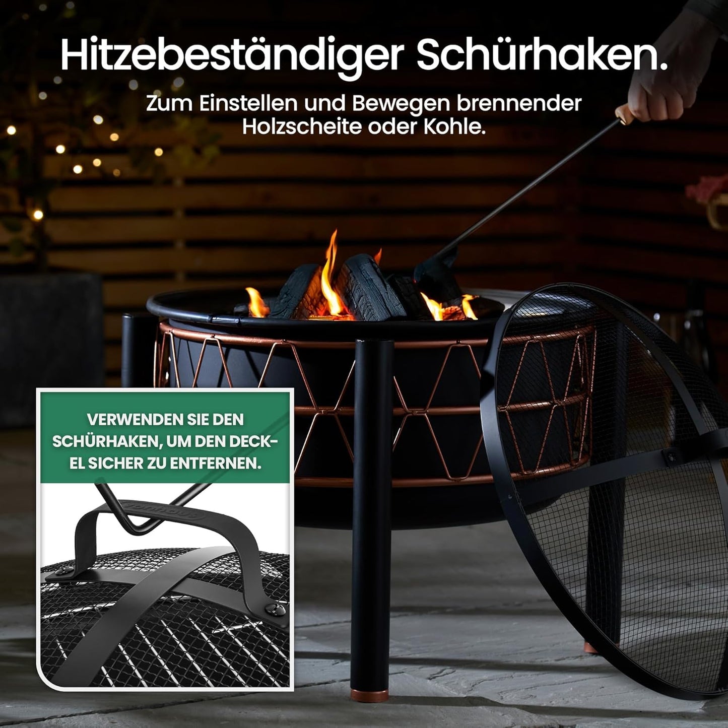 2in1 Feuerschale mit Funkenschutz