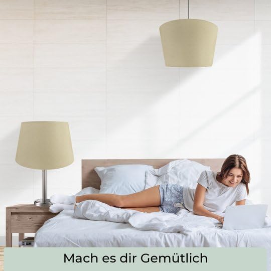 Lampenschirm, Beige XL = ØU: 30cm | ØO: 23cm | H: 18cm
