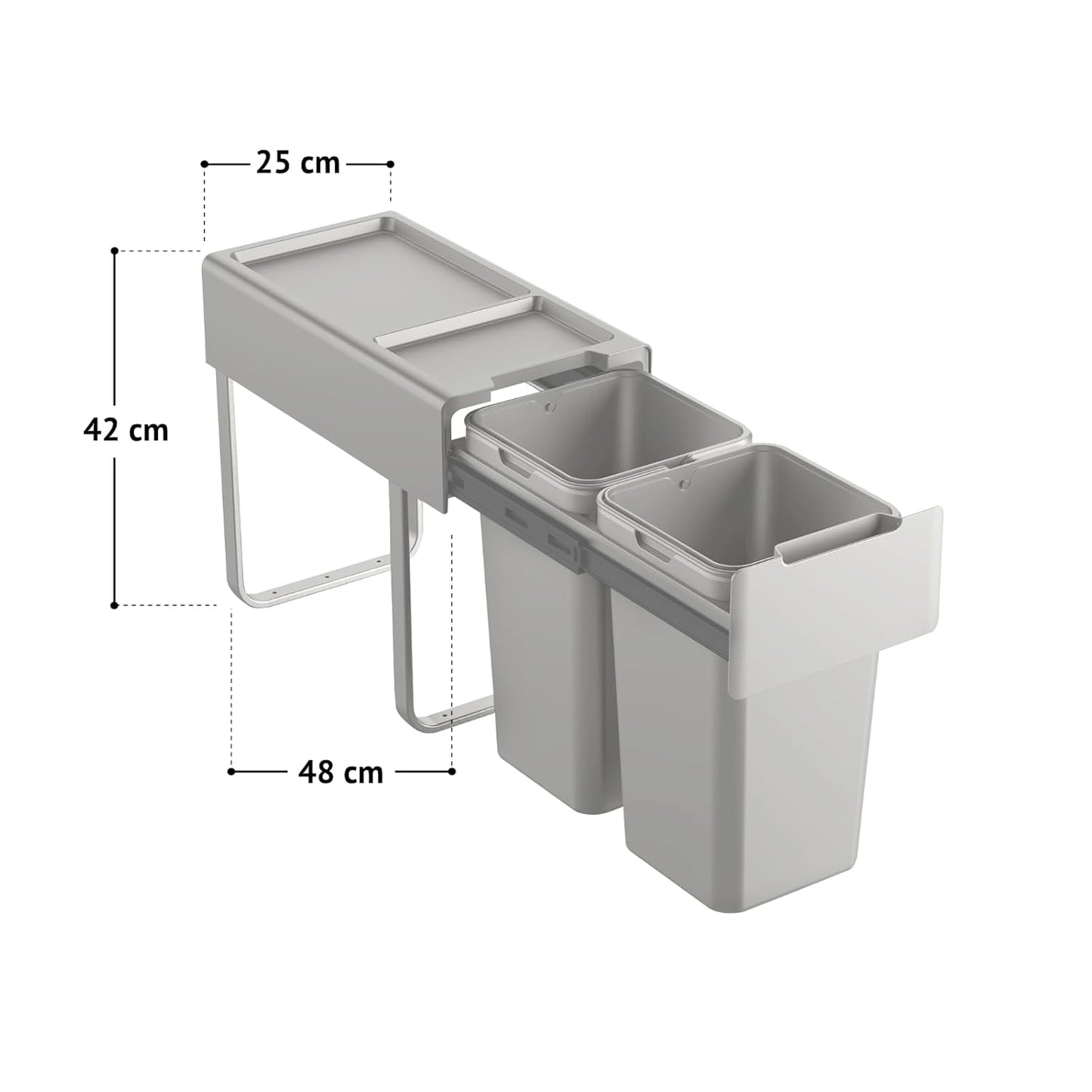 Einbaumülleimer 2-fach (28L), EM2x14