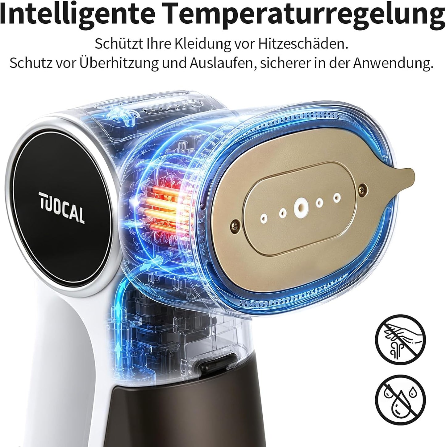 2-in-1 Dampfglätter mit Saugfunktion und 260ml Tank