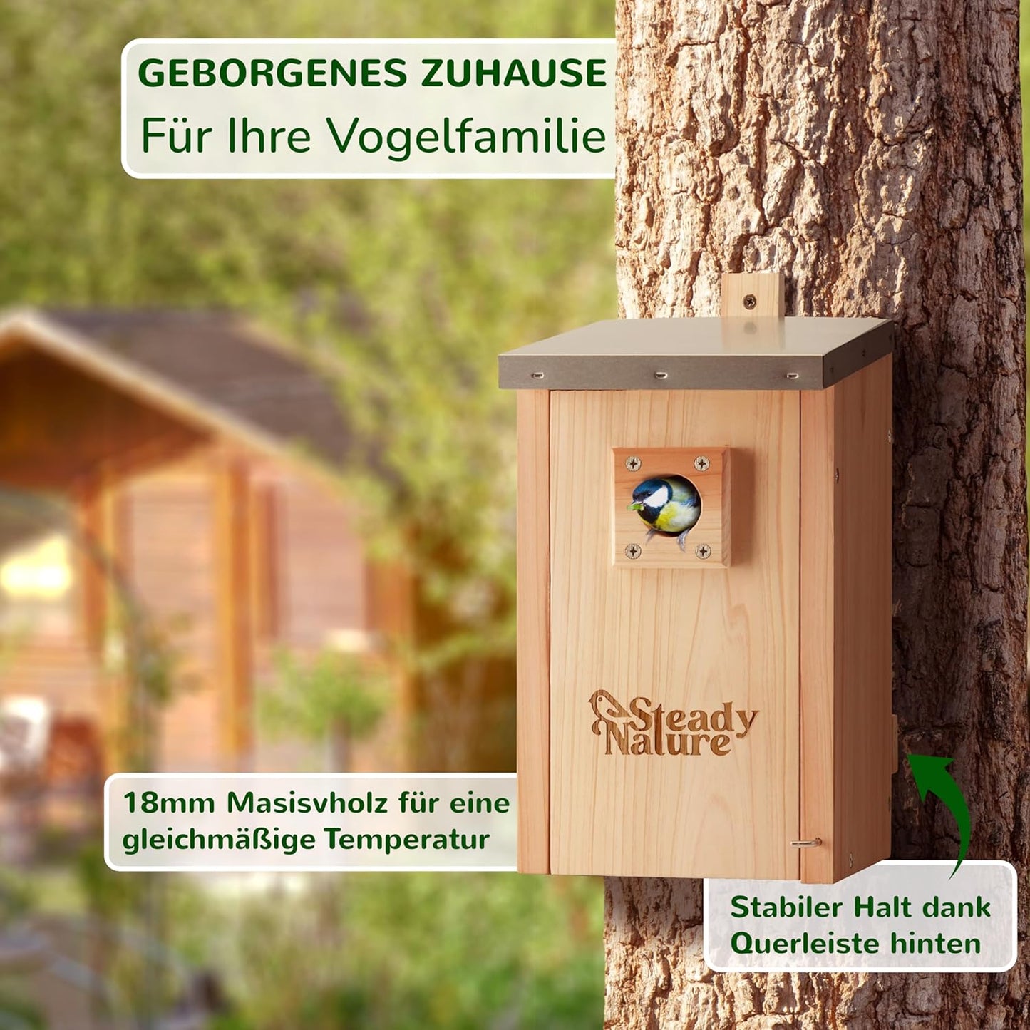 Nistkasten für Blau- und Kohlmeisen, Nistkasten für Blau- und Kohlmeisen