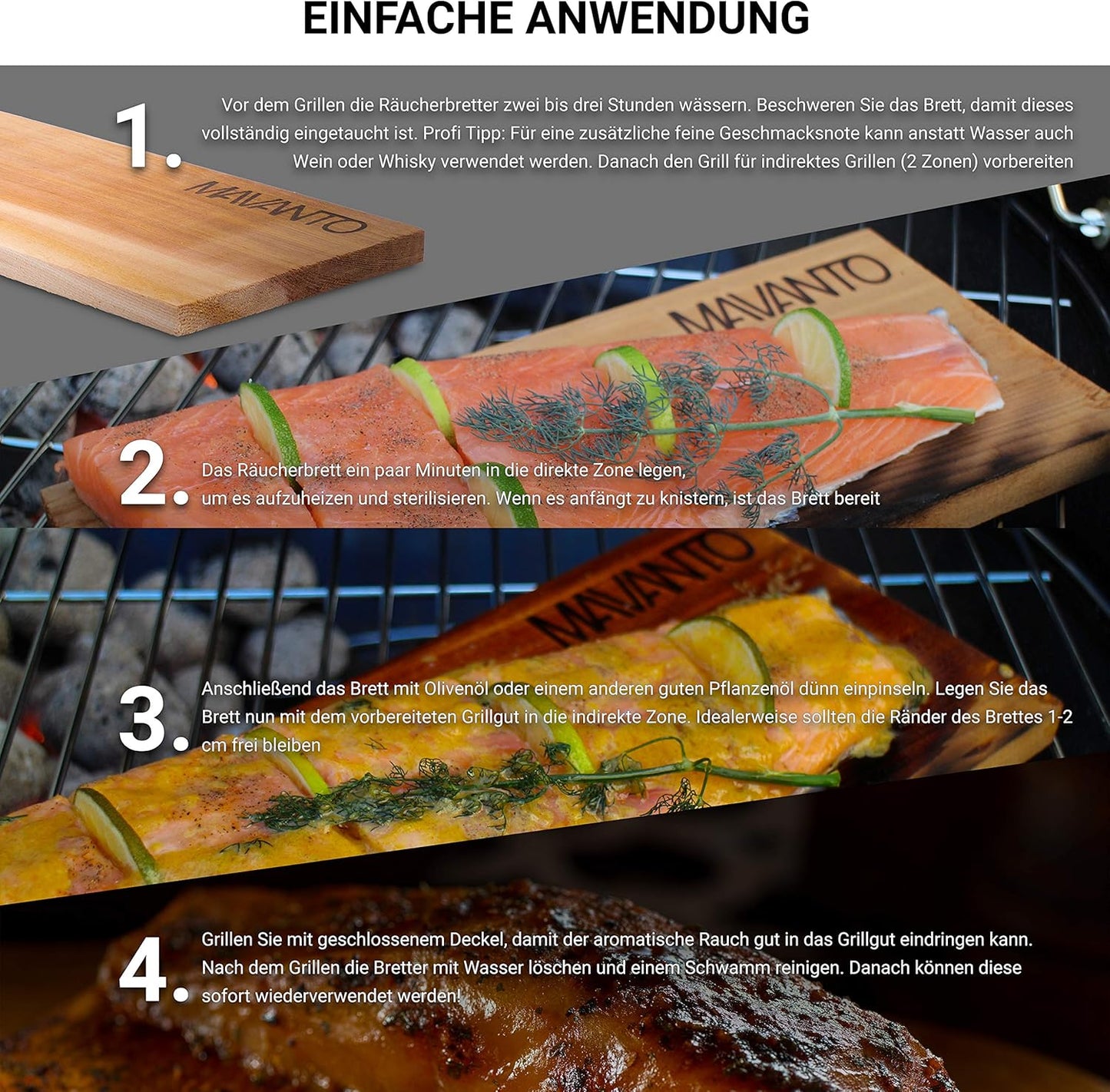 6-teiliges XXL Räucherbretter-Set aus Zedernholz, 6er Set