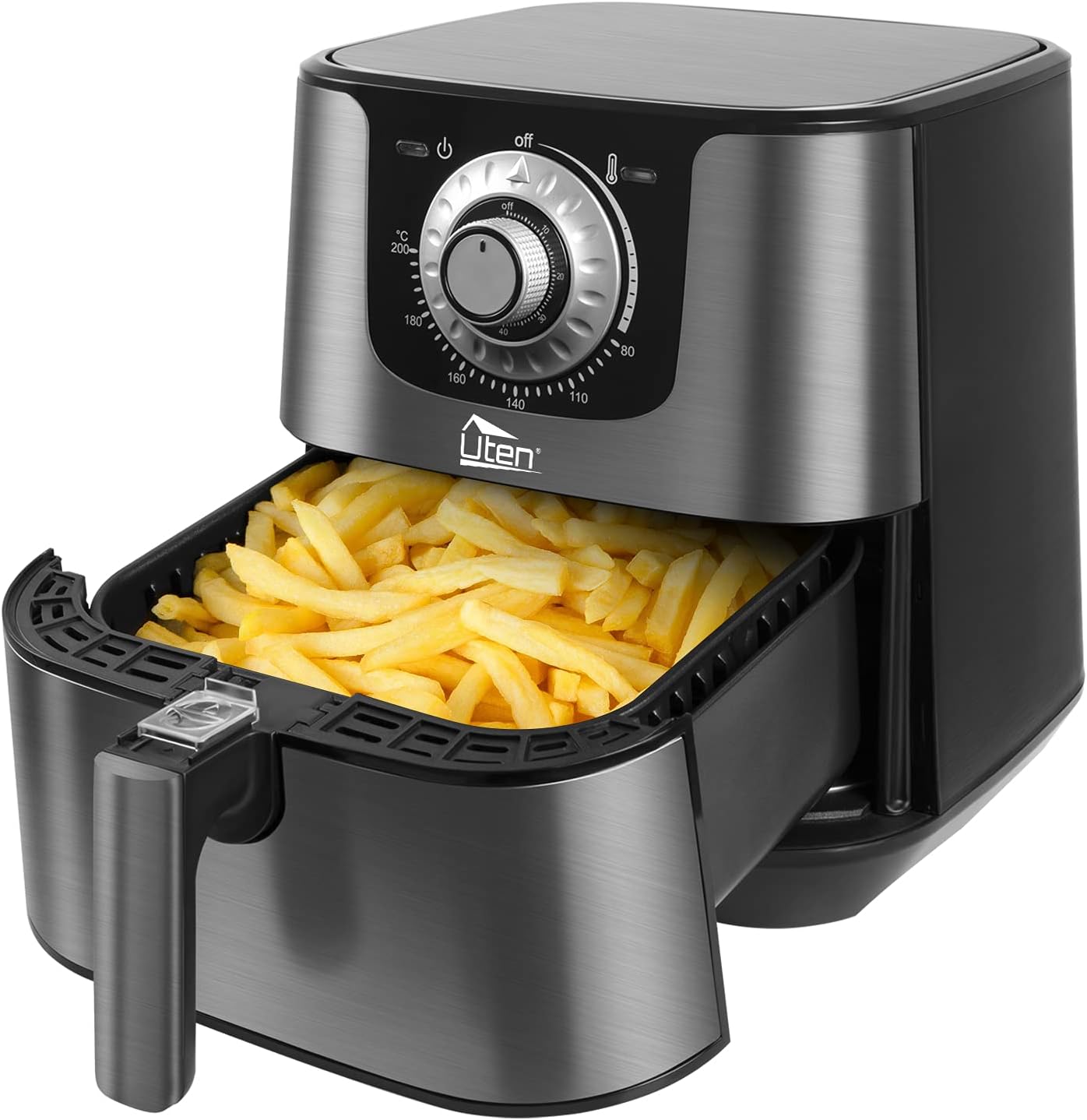Heissluftfritteuse, Grau-5,5 L-knopf-1