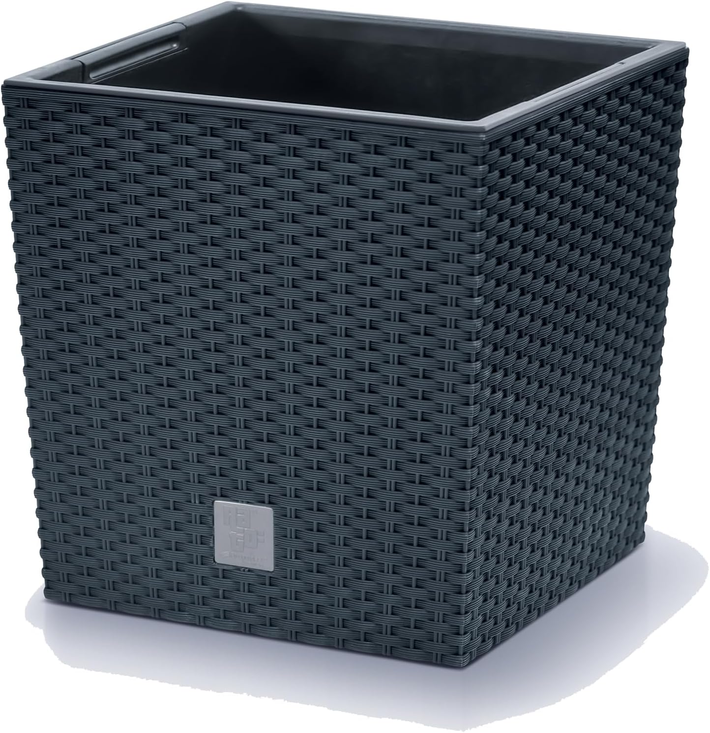 Quadratischer Blumentopf in Rattan-Optik, 64 L, 40x40x40,8