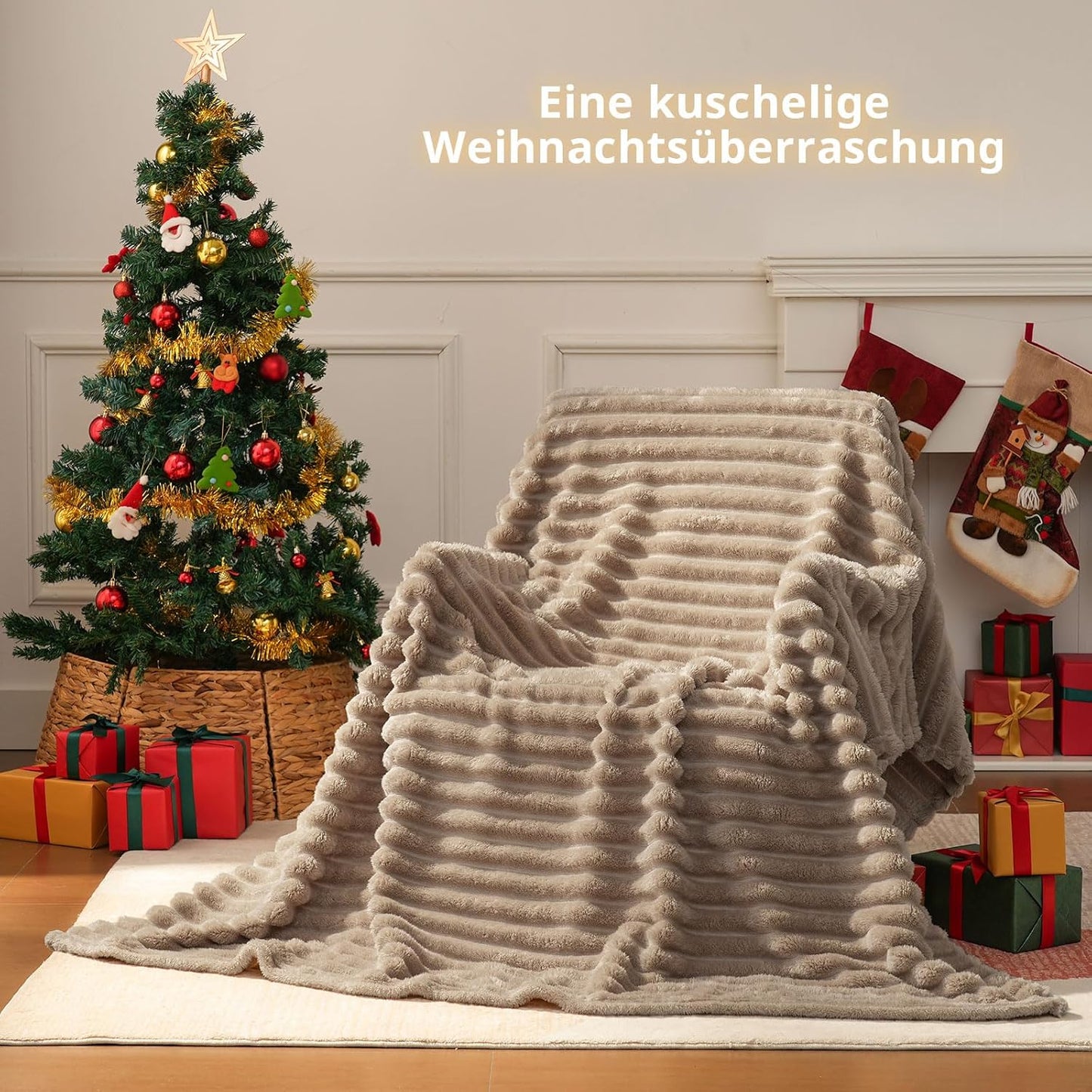 Fleecedecke, W200 x L230CM Hellbraun