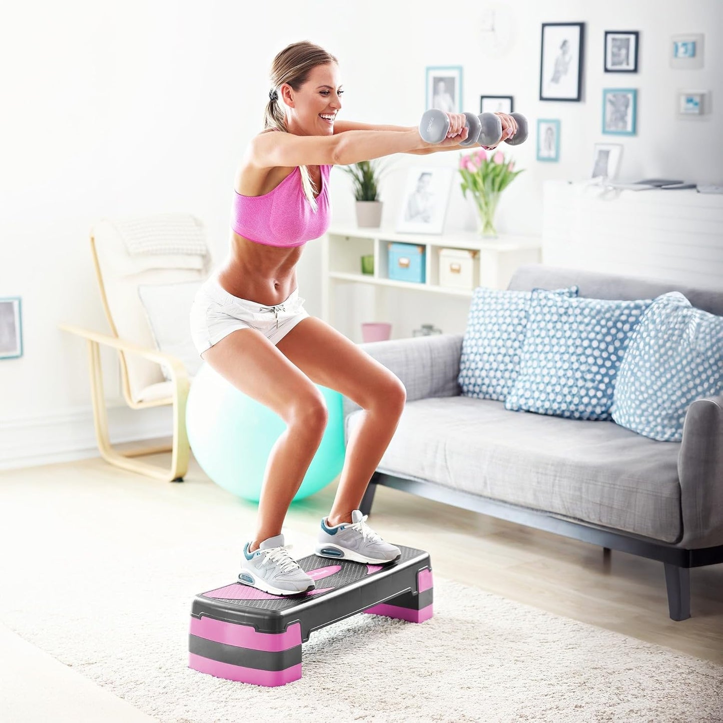 Aerobic-Stepper mit 3-stufiger Erhöhung