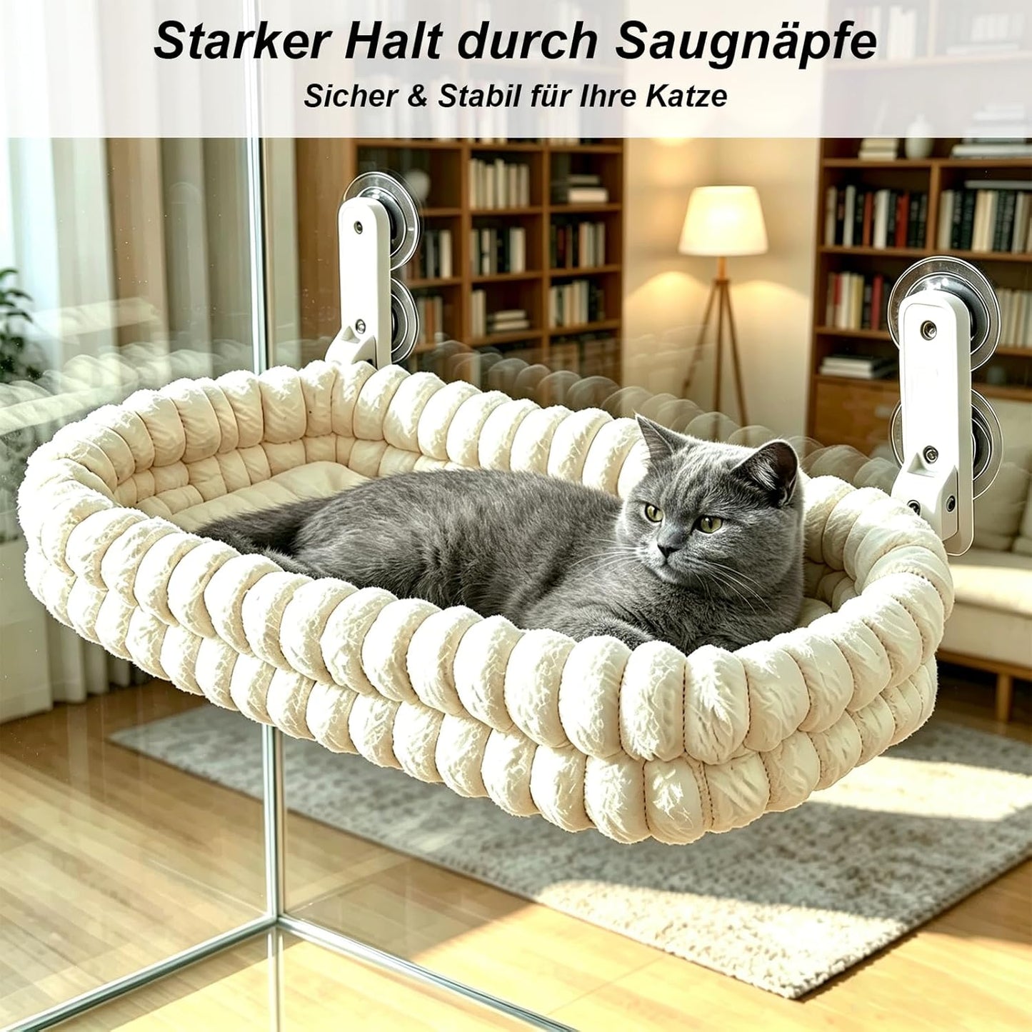 Fensterliege mit Saugnäpfen, Weiss
