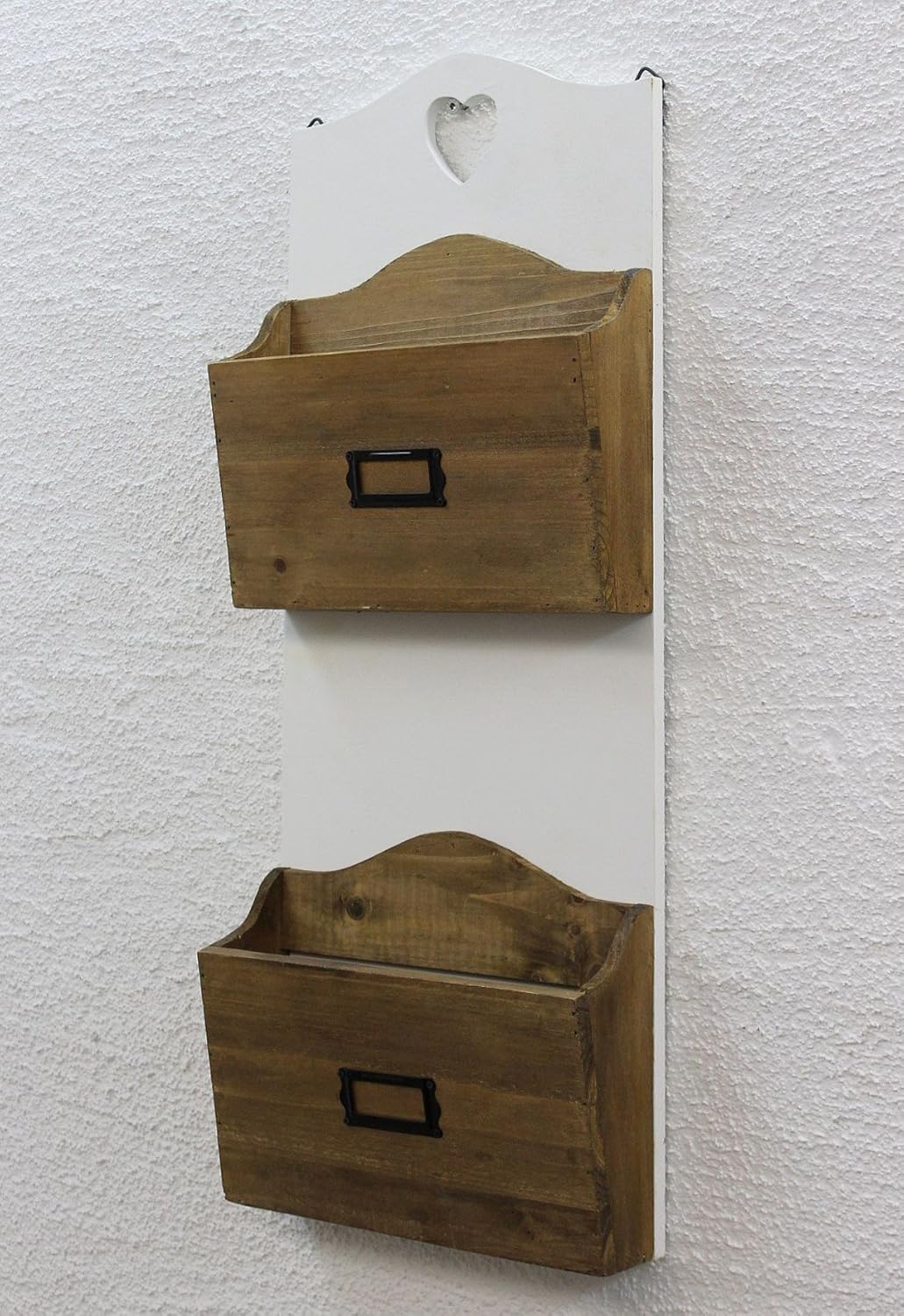 Wandregal Zeitungshalter mit Herz im Vintage-Look
