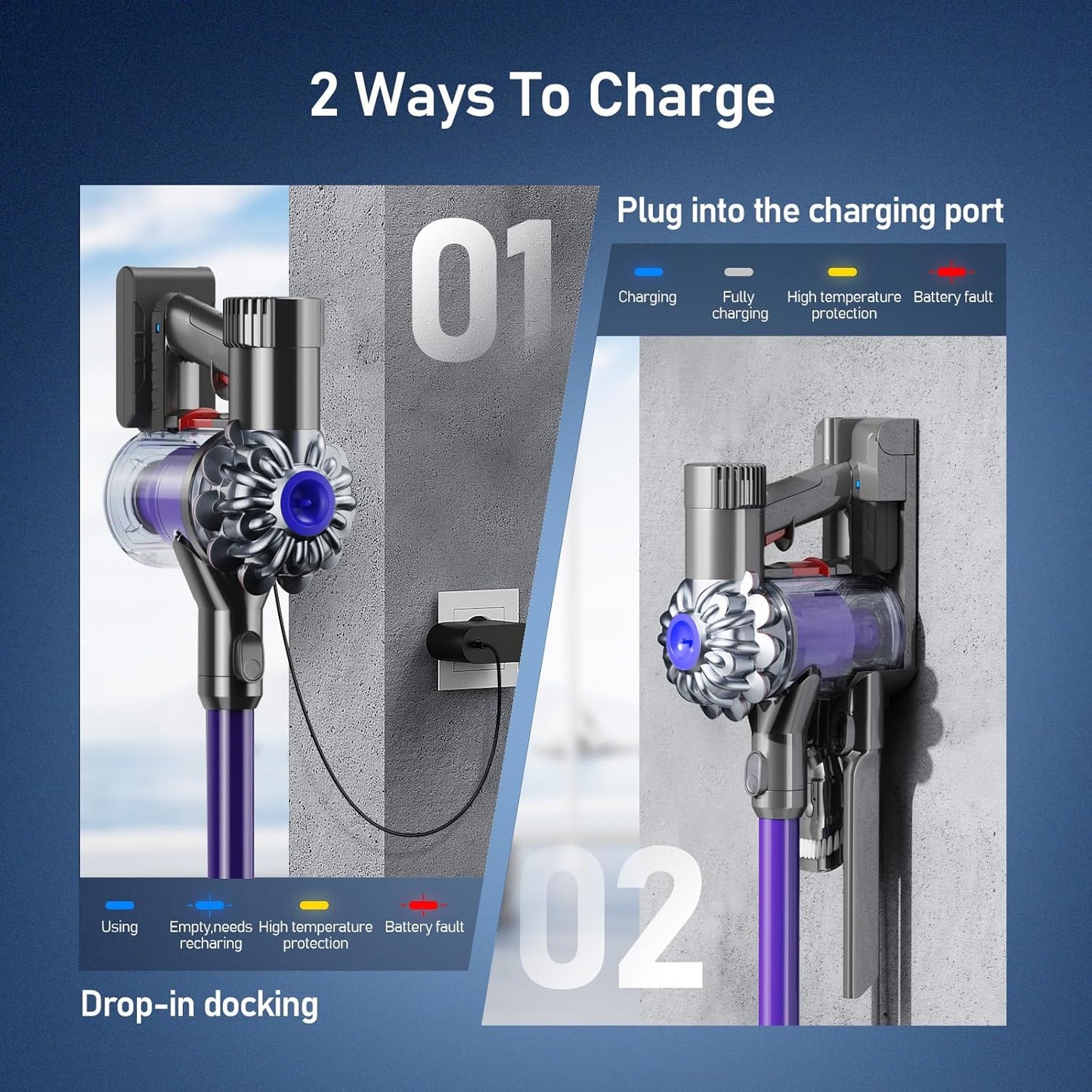 Ersatzakku für Dyson V6 Staubsauger (8000mAh, inkl. Filter), V6 8.0Ah + Filter