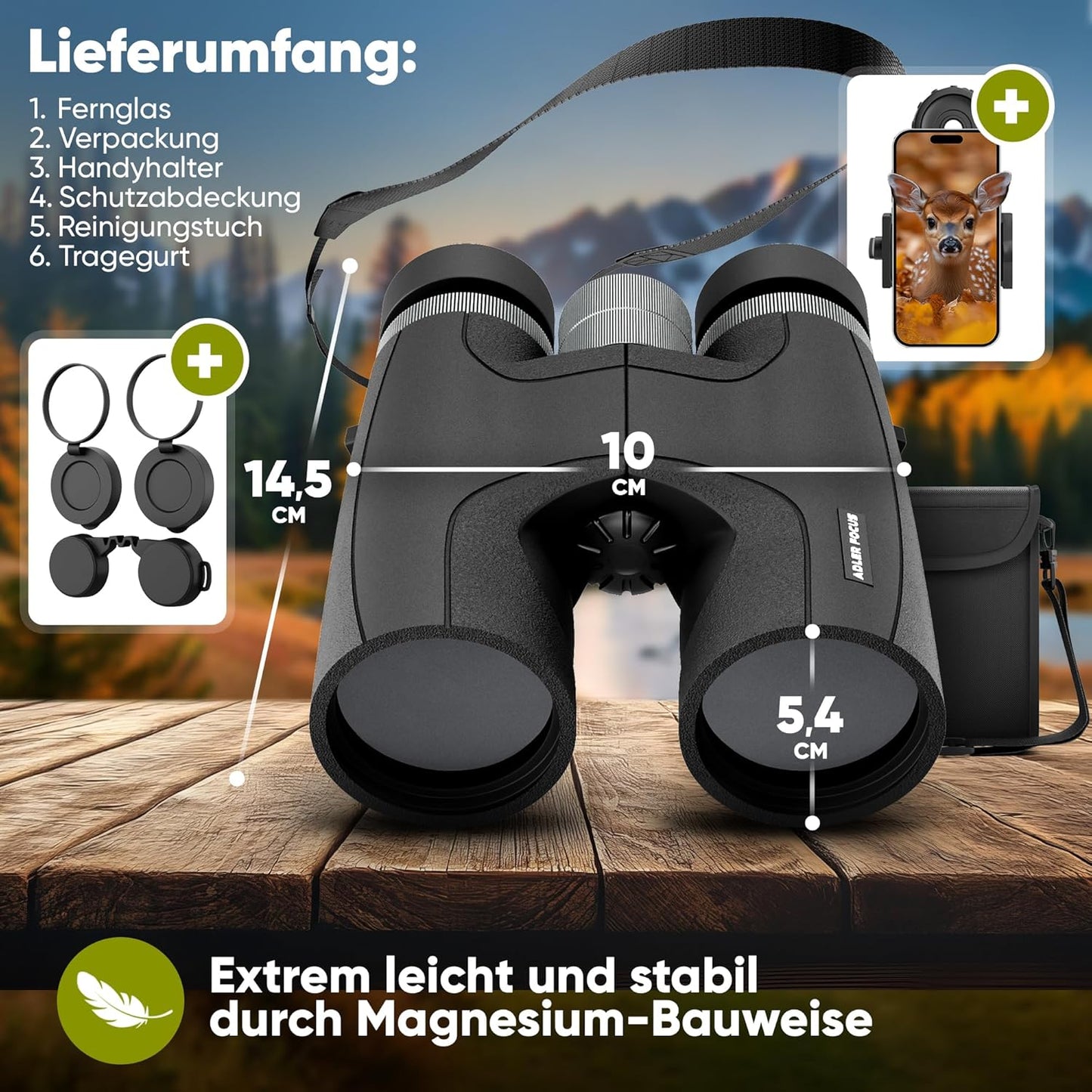 Wasserdichtes 10x42 Fernglas, 10x42 Nitro