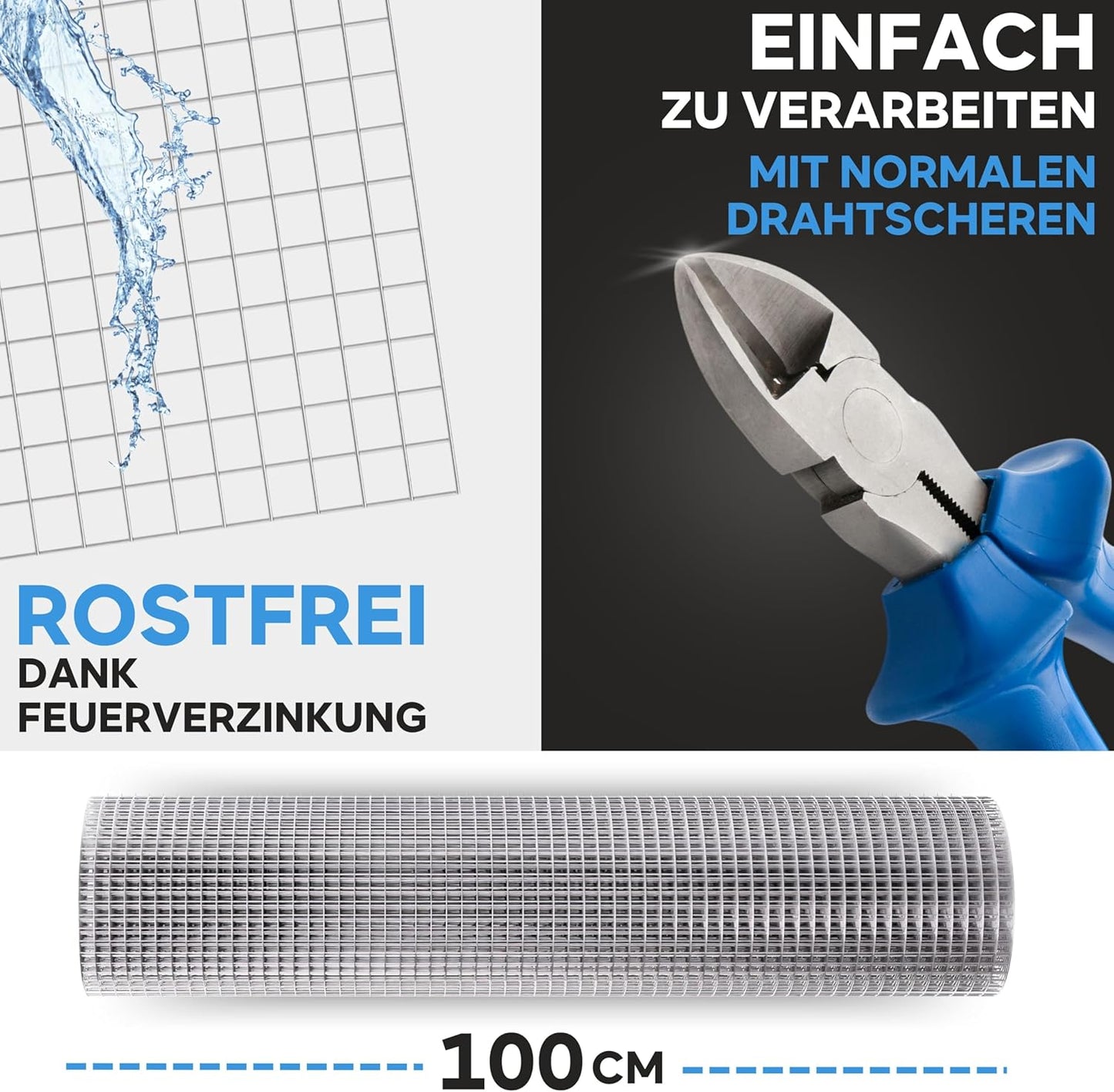 Volierendraht feinmaschig 6x6 mm (12m x 1m), 12m x 1m