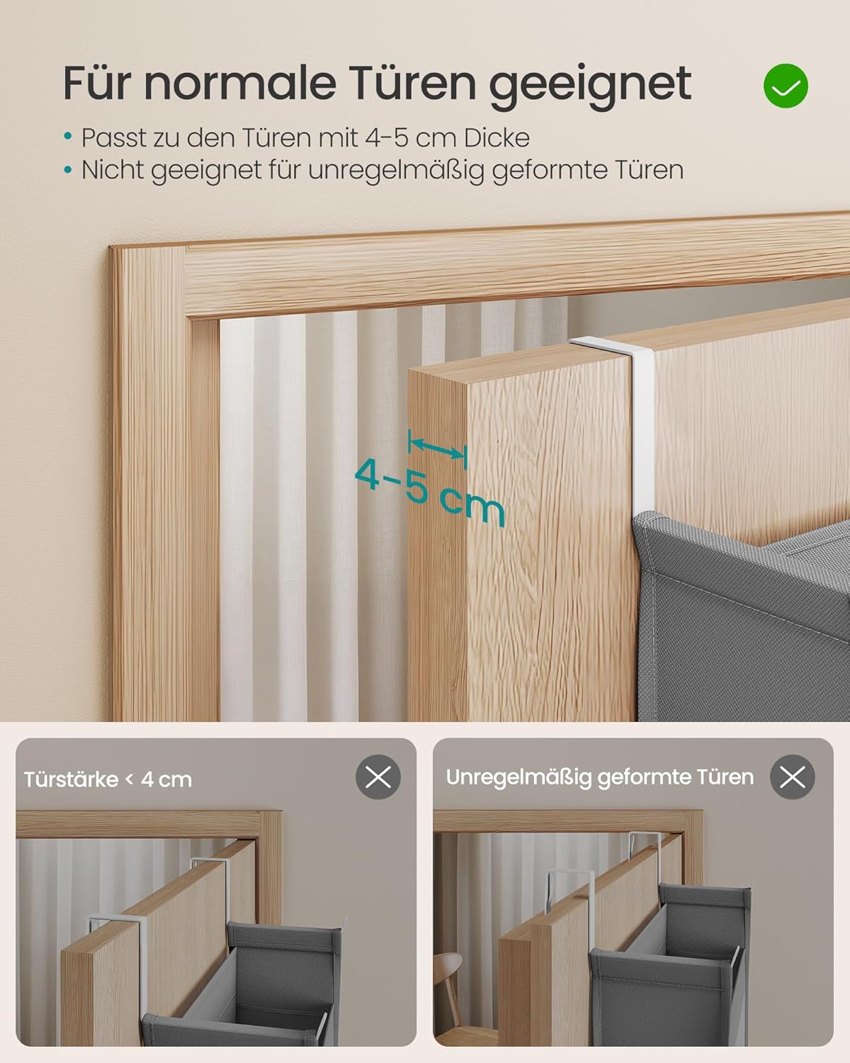 Hängeorganizer RDH007G01 mit Seitentaschen, Taubengrau