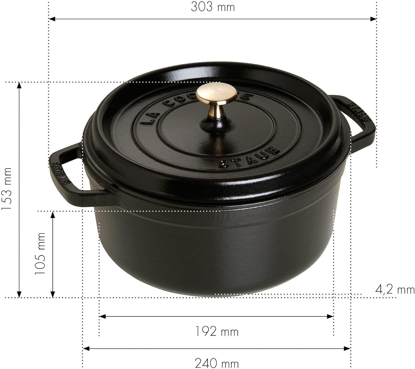 Gusseisen Bräter, Schwarz 28 cm