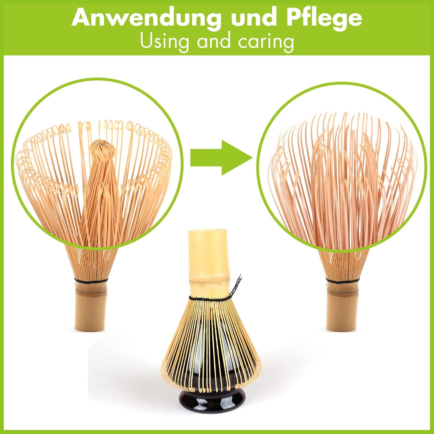 Matcha Set mit Besen, Löffel und Schale, Miyuki 80