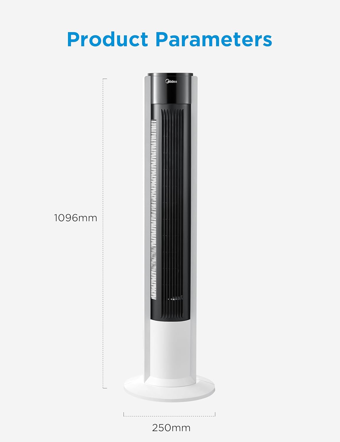 Turmventilator mit Fernbedienung und Timer, 106cm-7H Timer-weiss