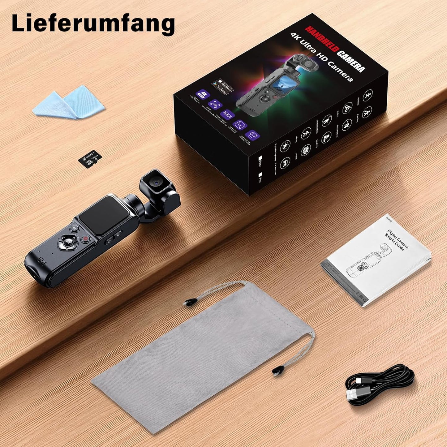 4K Actionkamera mit 2-Achsen-Stabilisierung