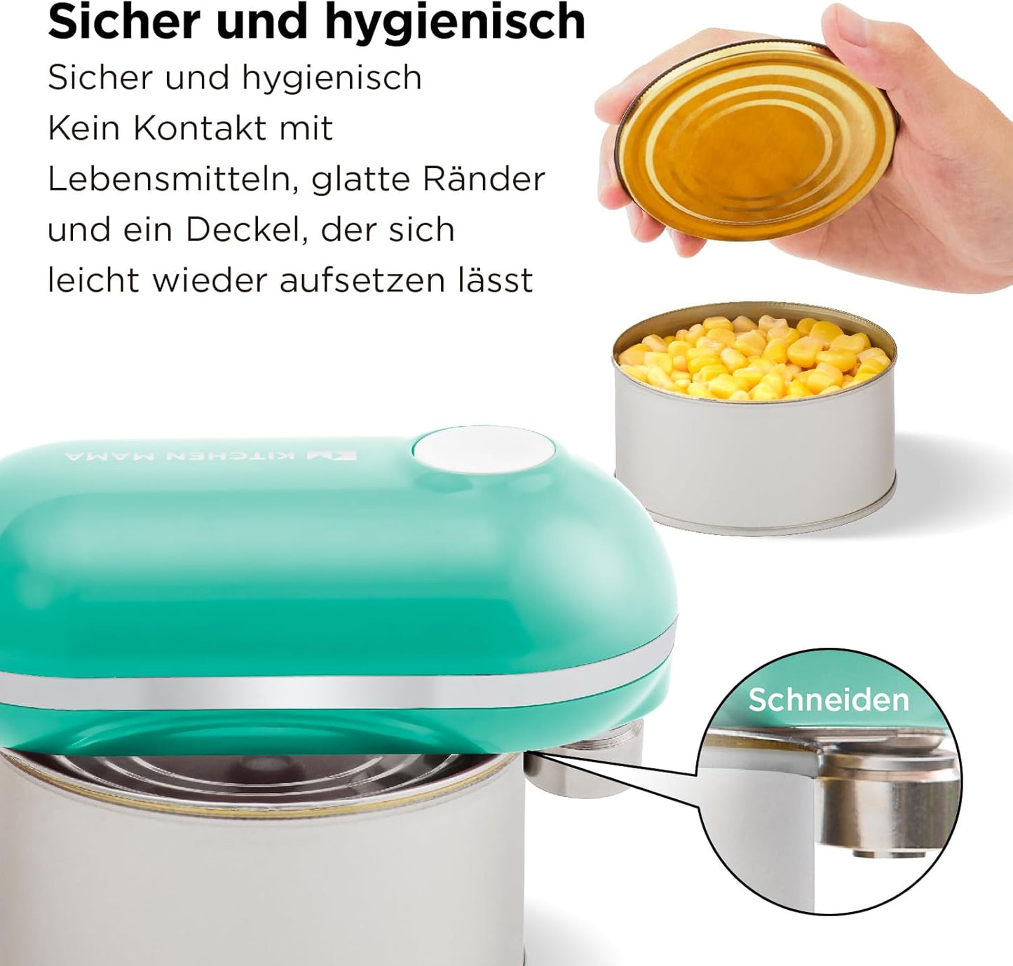 Mini Plus Dosenöffner, wiederaufladbar, Türkis