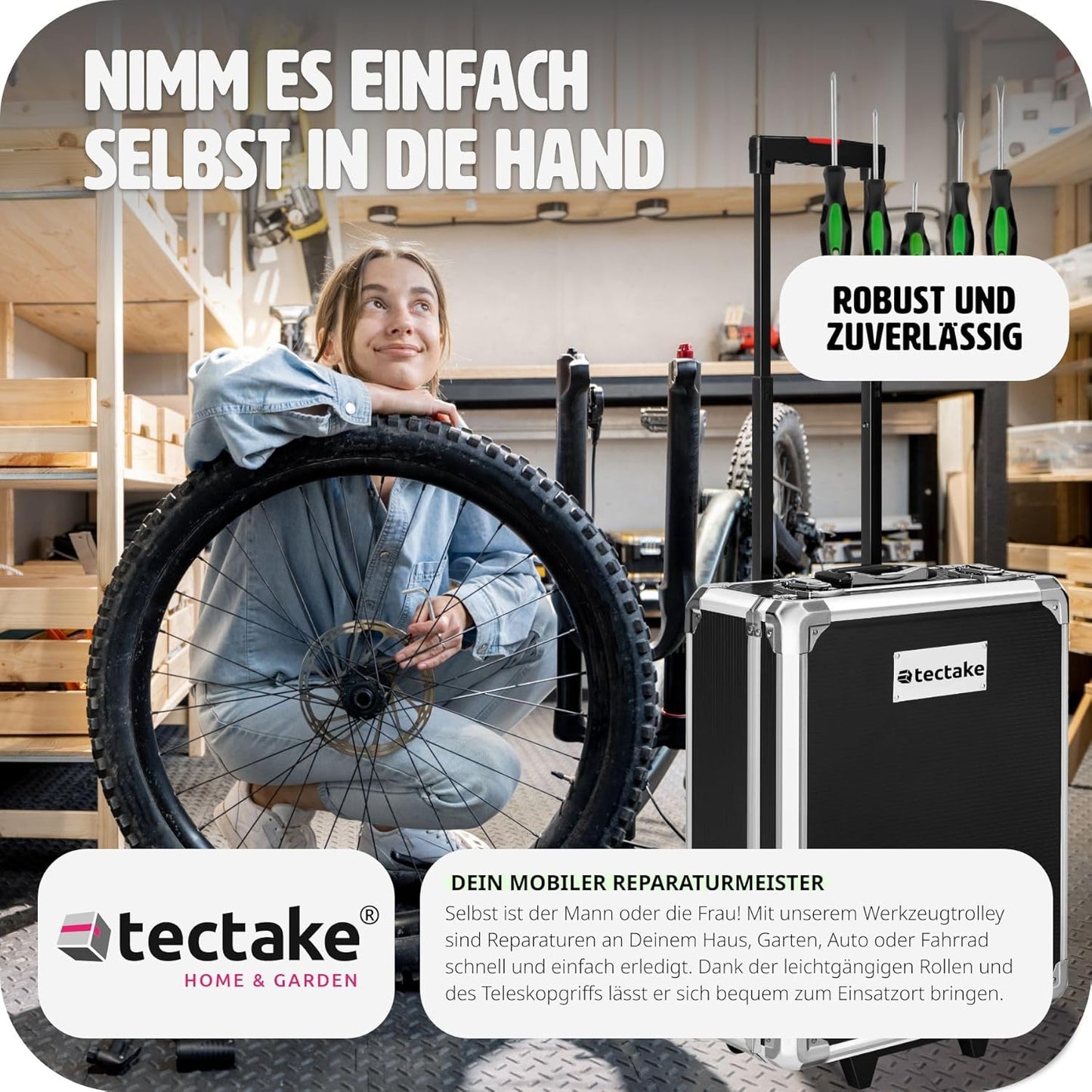 Werkzeugtrolley 1200-teiliges Set mit Teleskopgriff