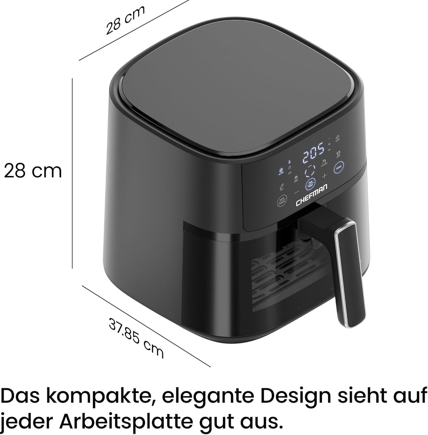 Heissluftfritteuse mit Sichtfenster, 5,7L Sichtfenster
