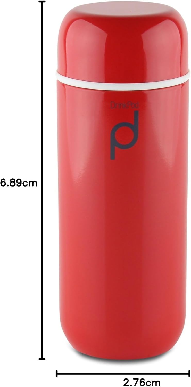 Isolierflasche aus Edelstahl, 200 ml Rot