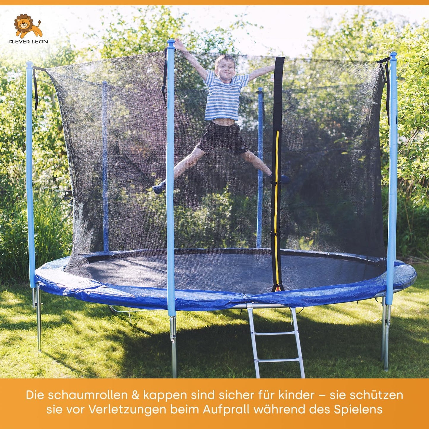 Trampolin Stangenschutz-Set, blau inkl. Kappen