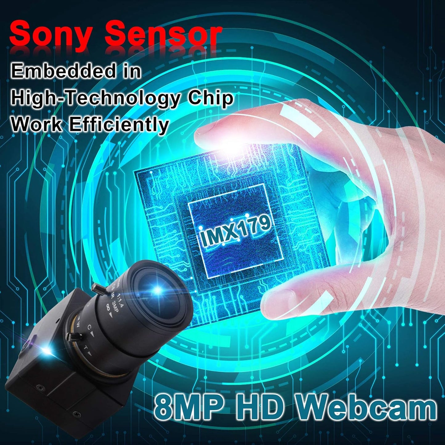 8MP Zoom-Webkamera mit variablem Fokus, 8MP Webcam