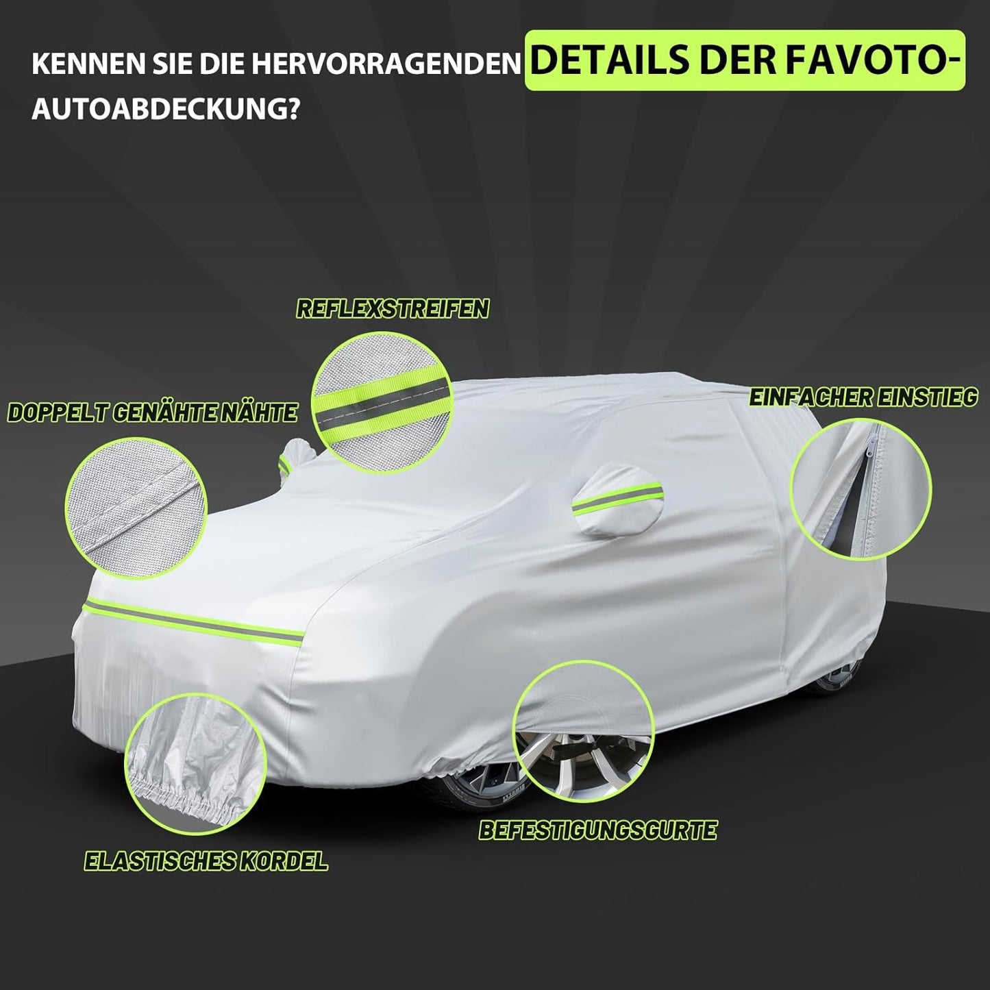Autoabdeckung für SUV (480-505 cm), Silber 480cm-505cm SUV