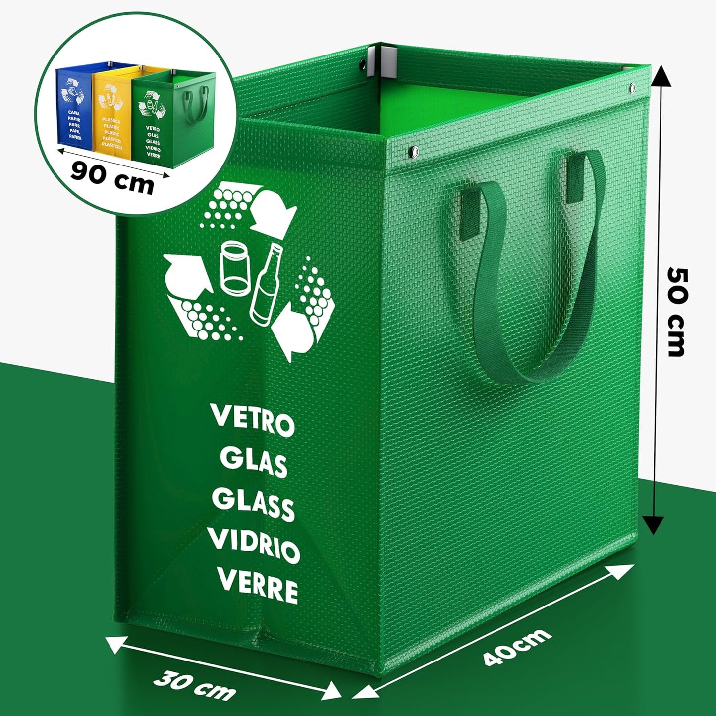 Mülltrennsystem mit drei Fächern, Color Edition XL Maxi