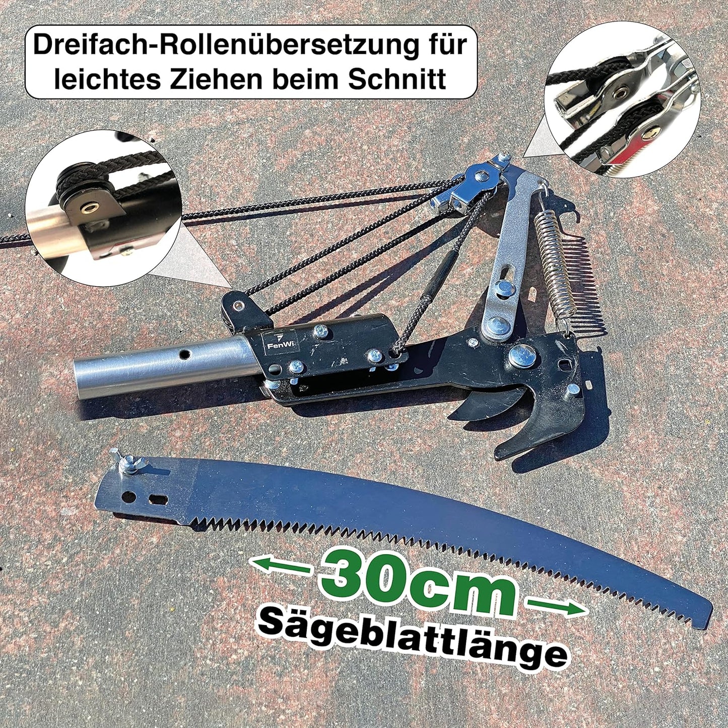 Raupenschere, 10m Zugschnur