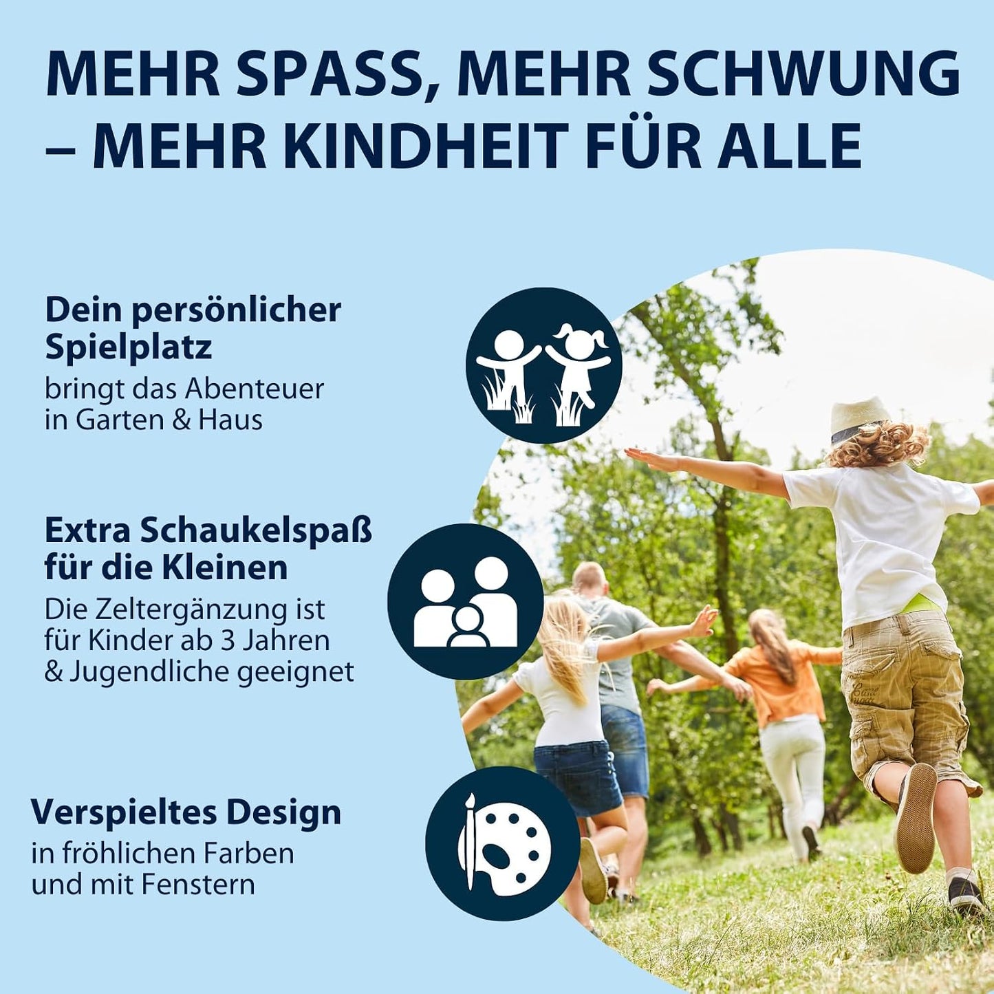Zeltüberzug für Nestschaukel, 90 cm Blau
