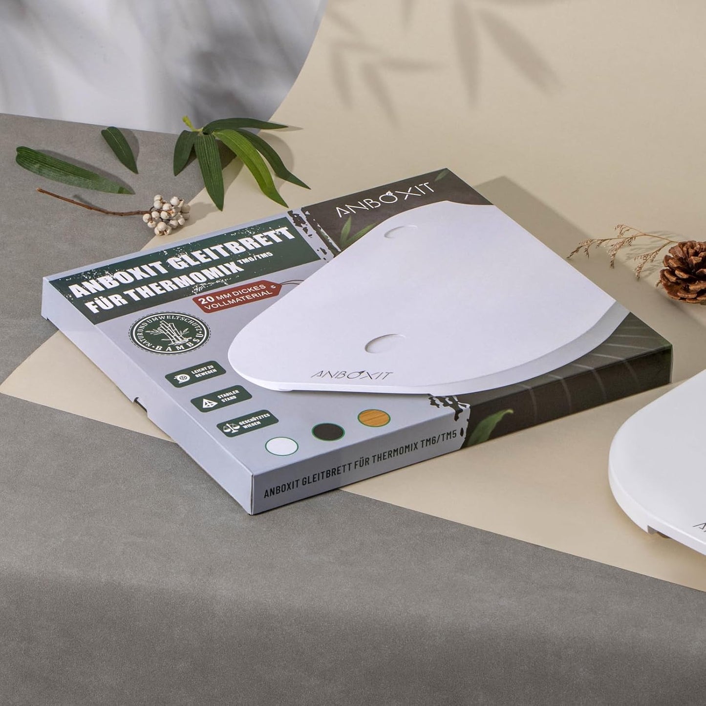 Gleitbrett für Thermomix TM6/TM5 mit Rollen, Weiß