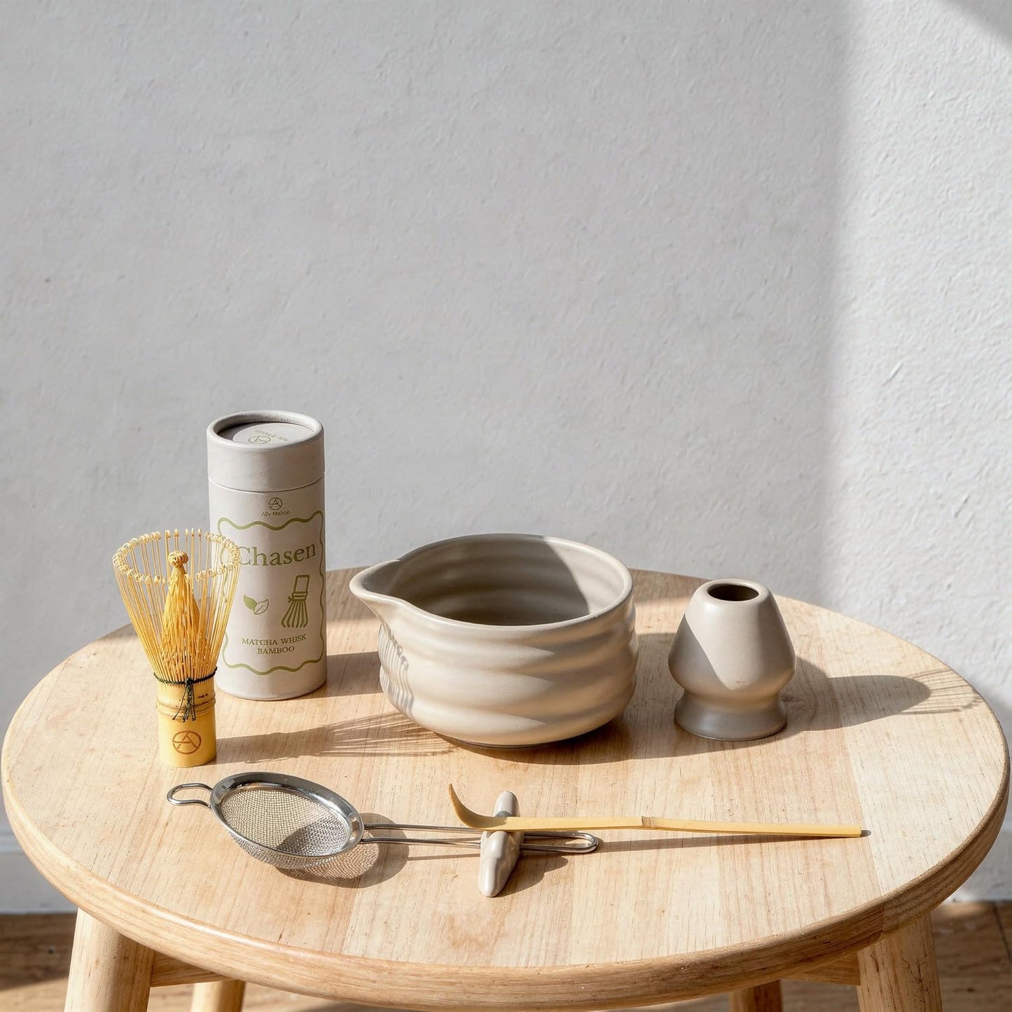 5-teiliges Matcha-Teeset, Beige 5