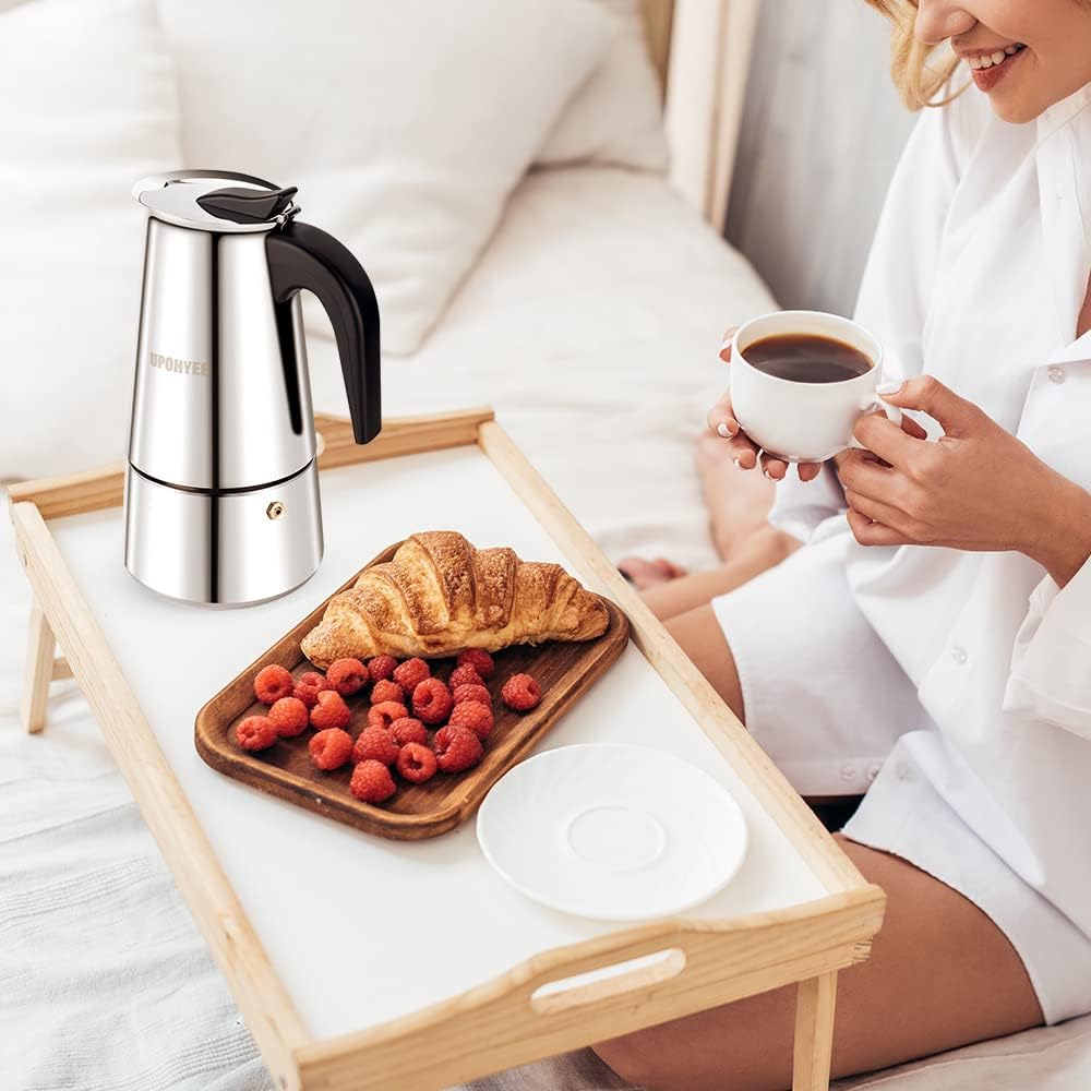 HP-S002 Espressokocher Induktion, Stainless Steel Ei