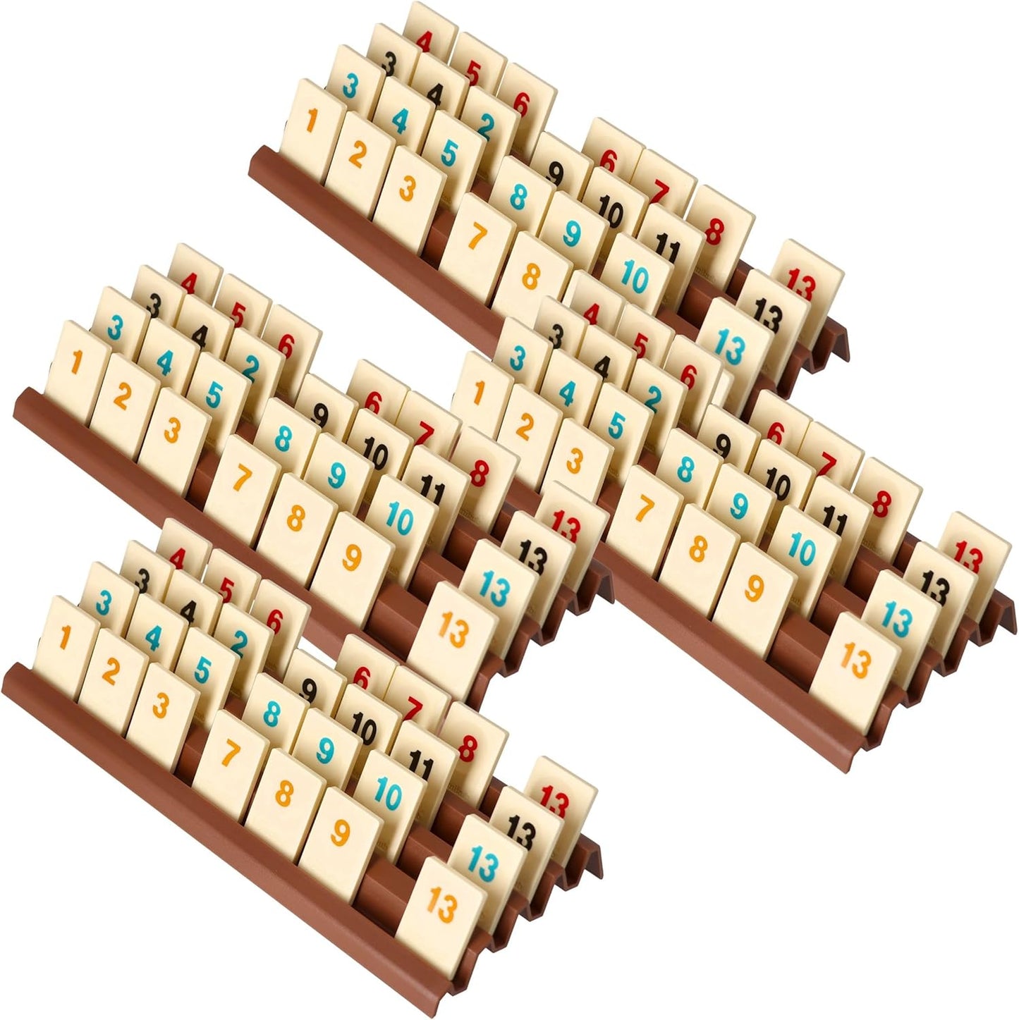 4er-Set Rummikub Spielsteinhalter (seniorenfreundlich), Braun
