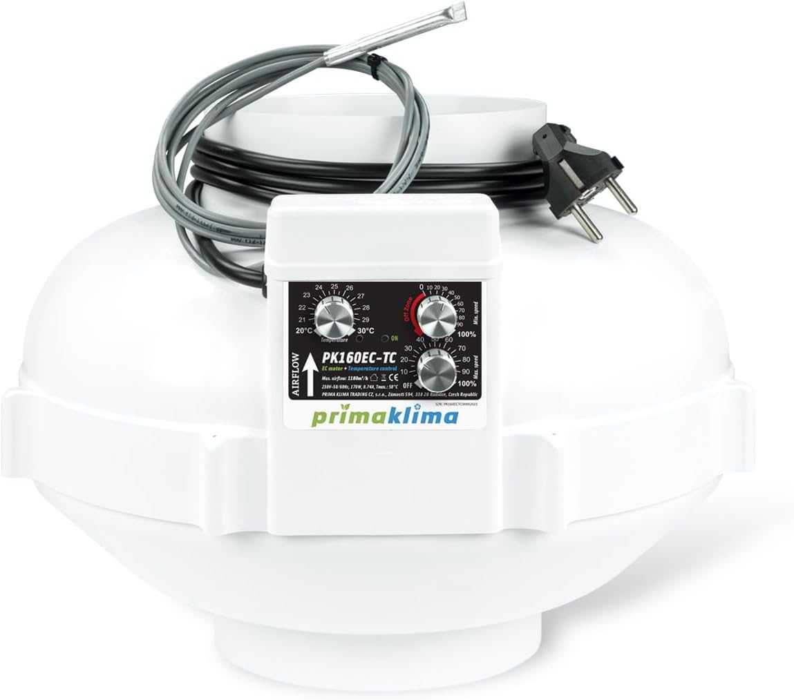 Rohr-Ventilator EC 160 / Temp/Speed Control