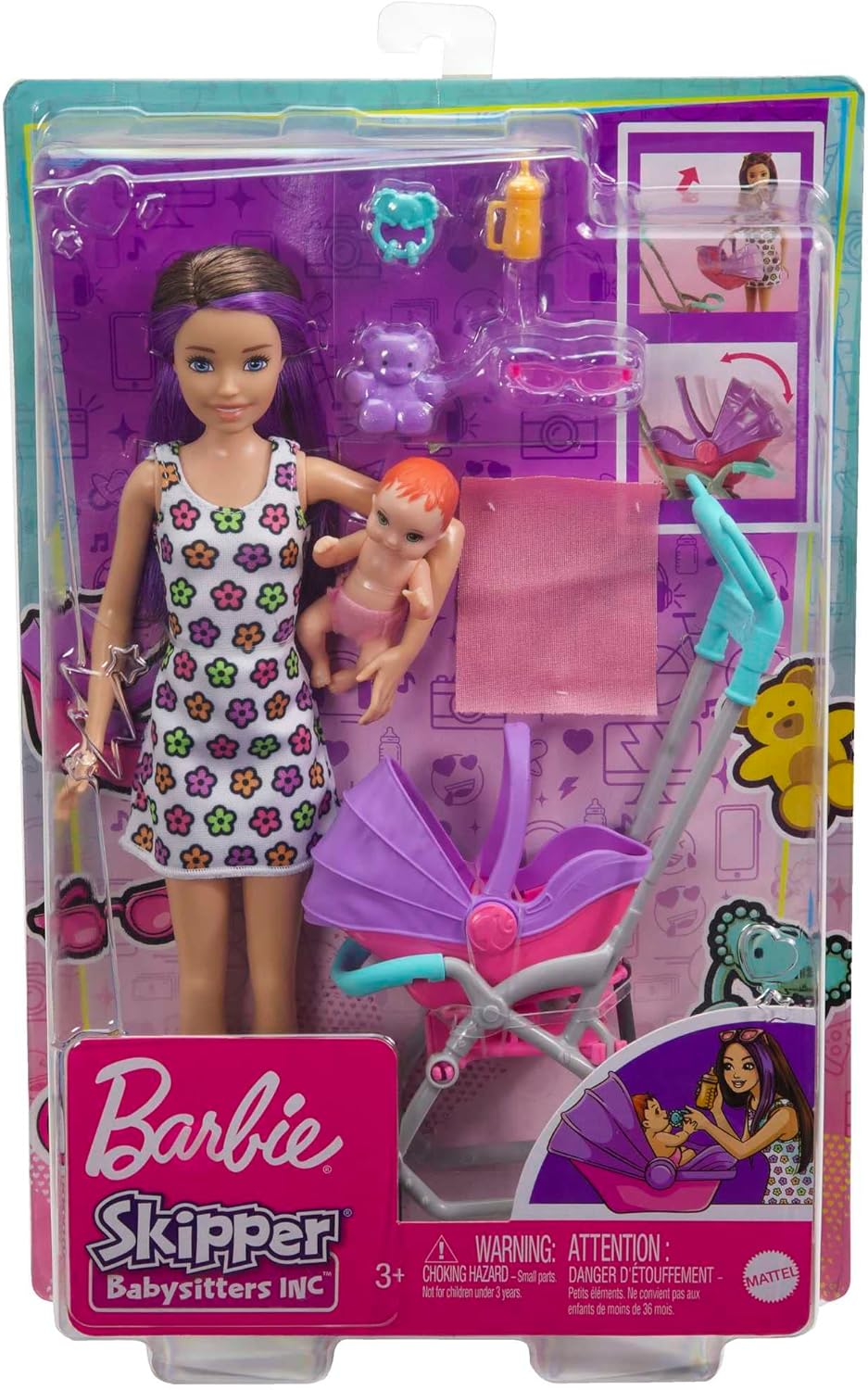Babysitter Spielset mit Puppen und Zubehör, Barbie Babysitter Spielset